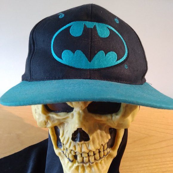 Vintage 90s Batman Two Tone Snap Back Hat Teal
