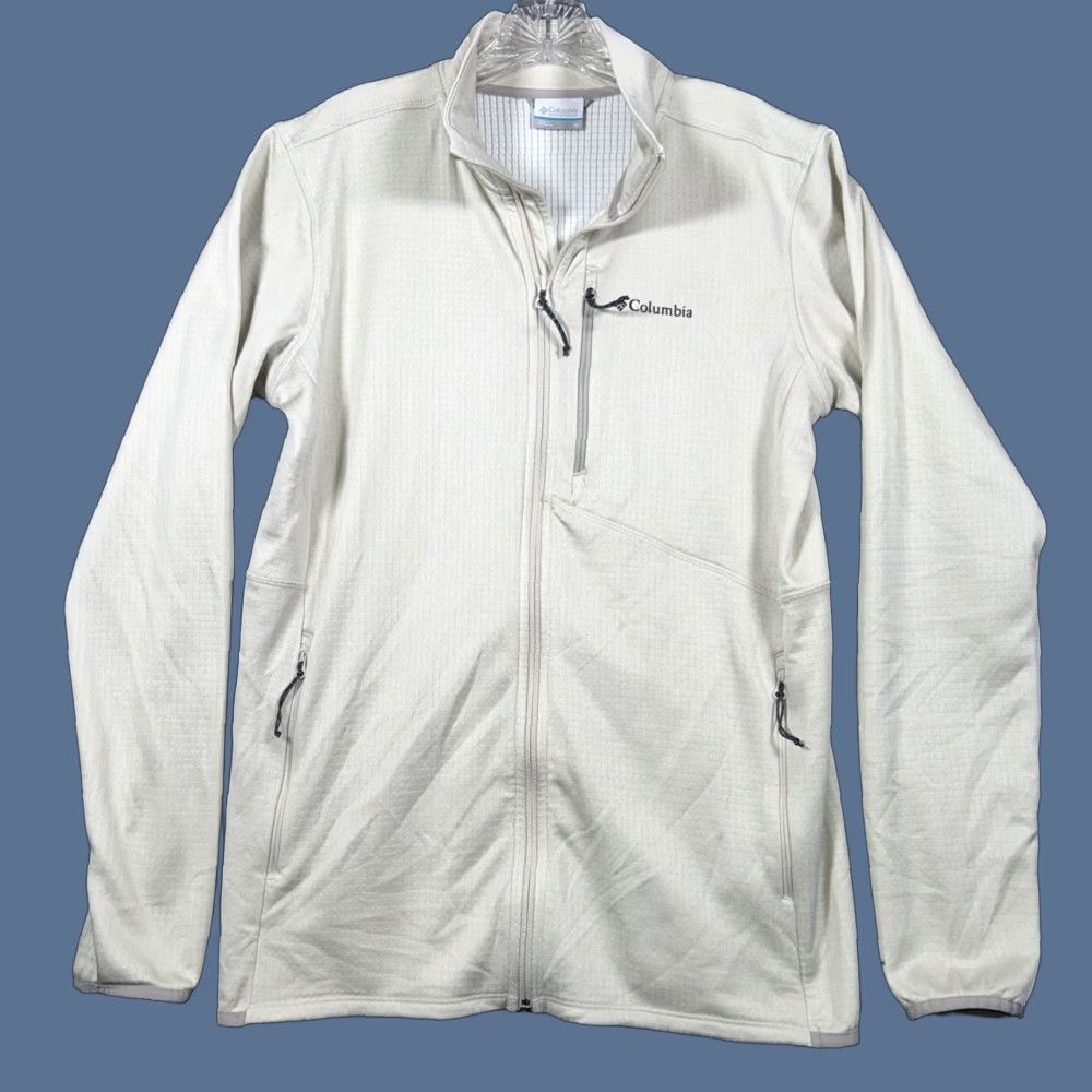 Vintage Columbia Jacket Womens M Ivory Omni-Wick Full Zip Thumbholes Outdoor Hiking Jacket Size M / US 6-8 / IT 42-44 - 1 Thumbnail