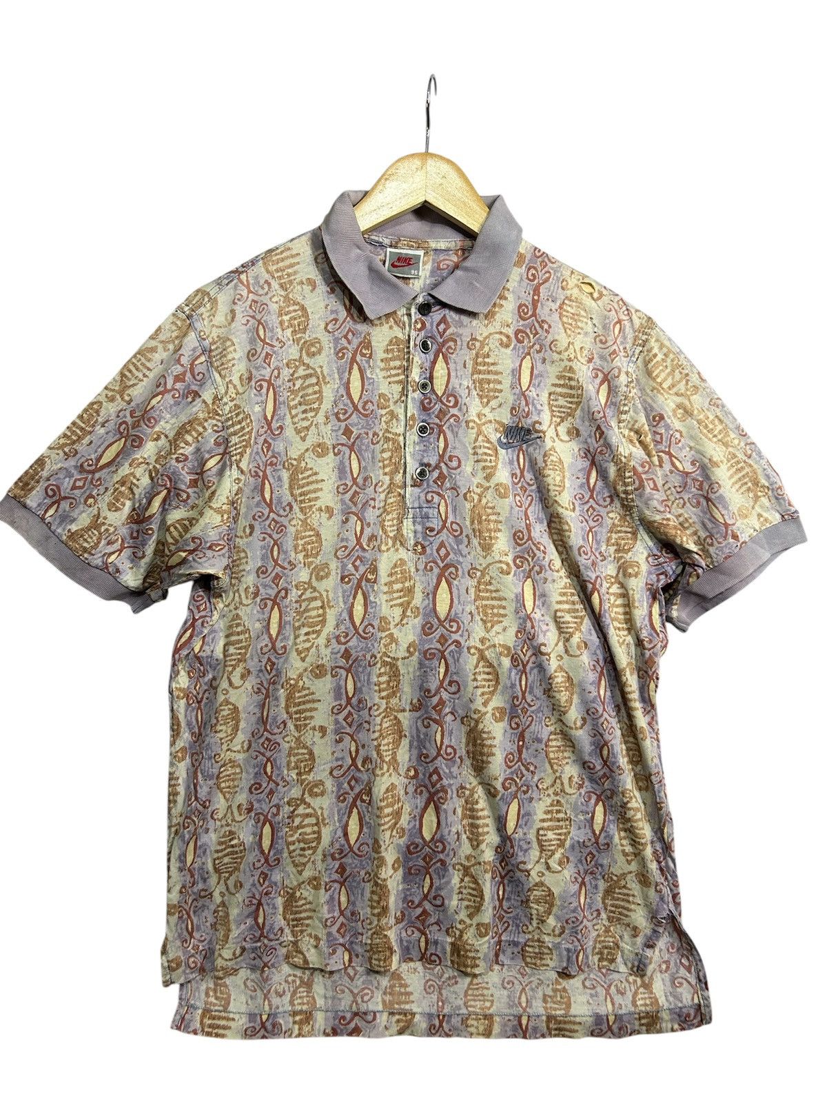 Nike × Vintage vintage abstract nike Polo tee Size US M / EU 48-50 / 2 - 1 Thumbnail