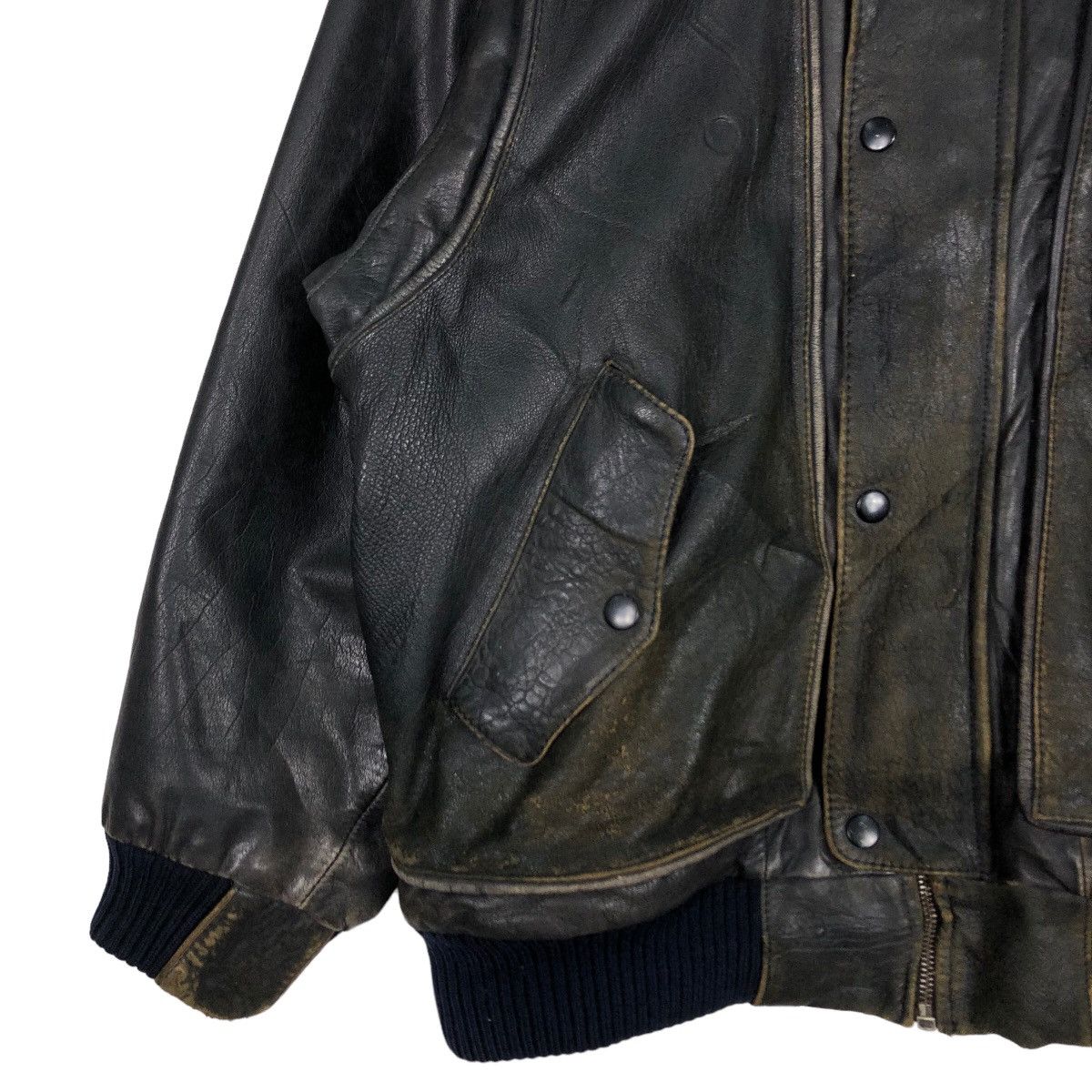 Japanese Brand 🔥Vtg Bomber Genuine Leather Jacket Fly Pierre Bonee Japan Size US L / EU 52-54 / 3 - 4 Thumbnail
