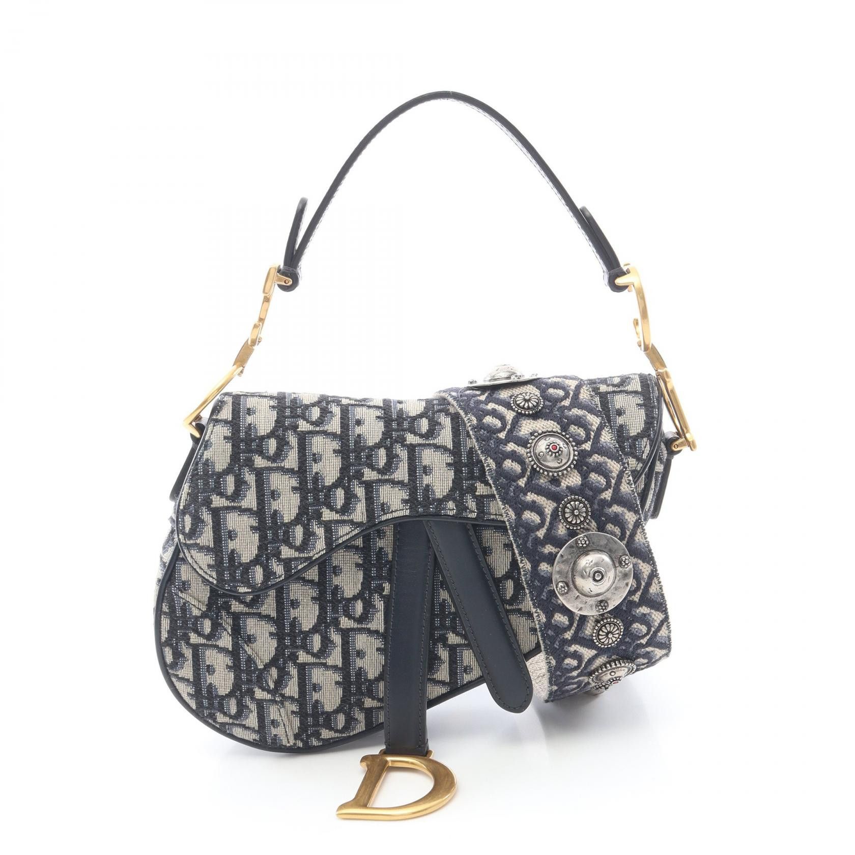 Dior Dior Dior Saddle Bag Oblique Jacquard 2way handbag Textile Handbag DUTY FREE for USA Size ONE SIZE - 1 Thumbnail