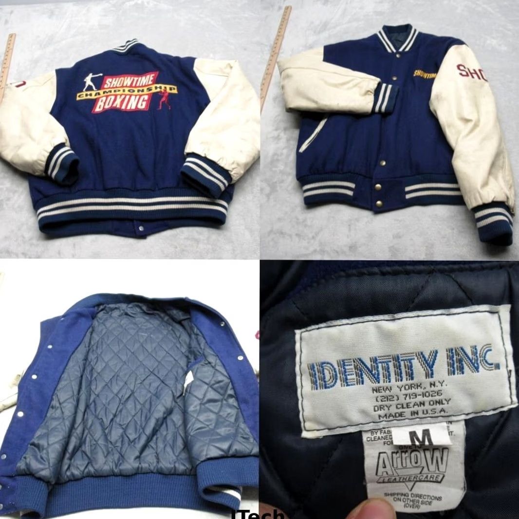 Thrasher Vintage Showtime Boxing Leather Jacket Mens Medium Blue Quilted USA Thrashed Size US M / EU 48-50 / 2 - 2 Thumbnail
