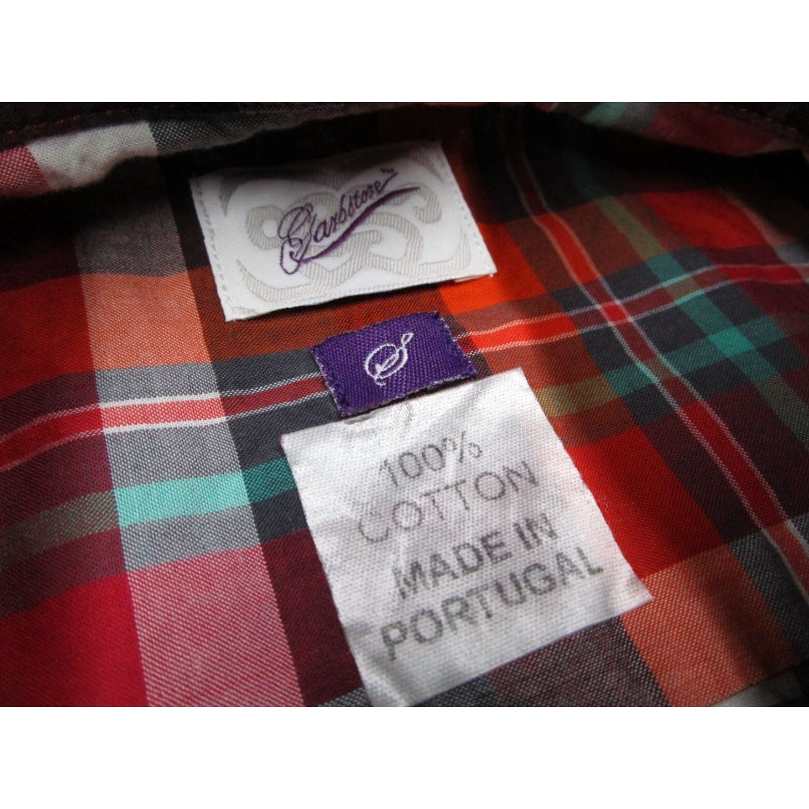 Garbstore Garbstore Button Up Shirt Mens Small Red Plaid Long Sleeve Cotton Made in Portugal Mens Size US S / EU 44-46 / 1 - 3 Thumbnail