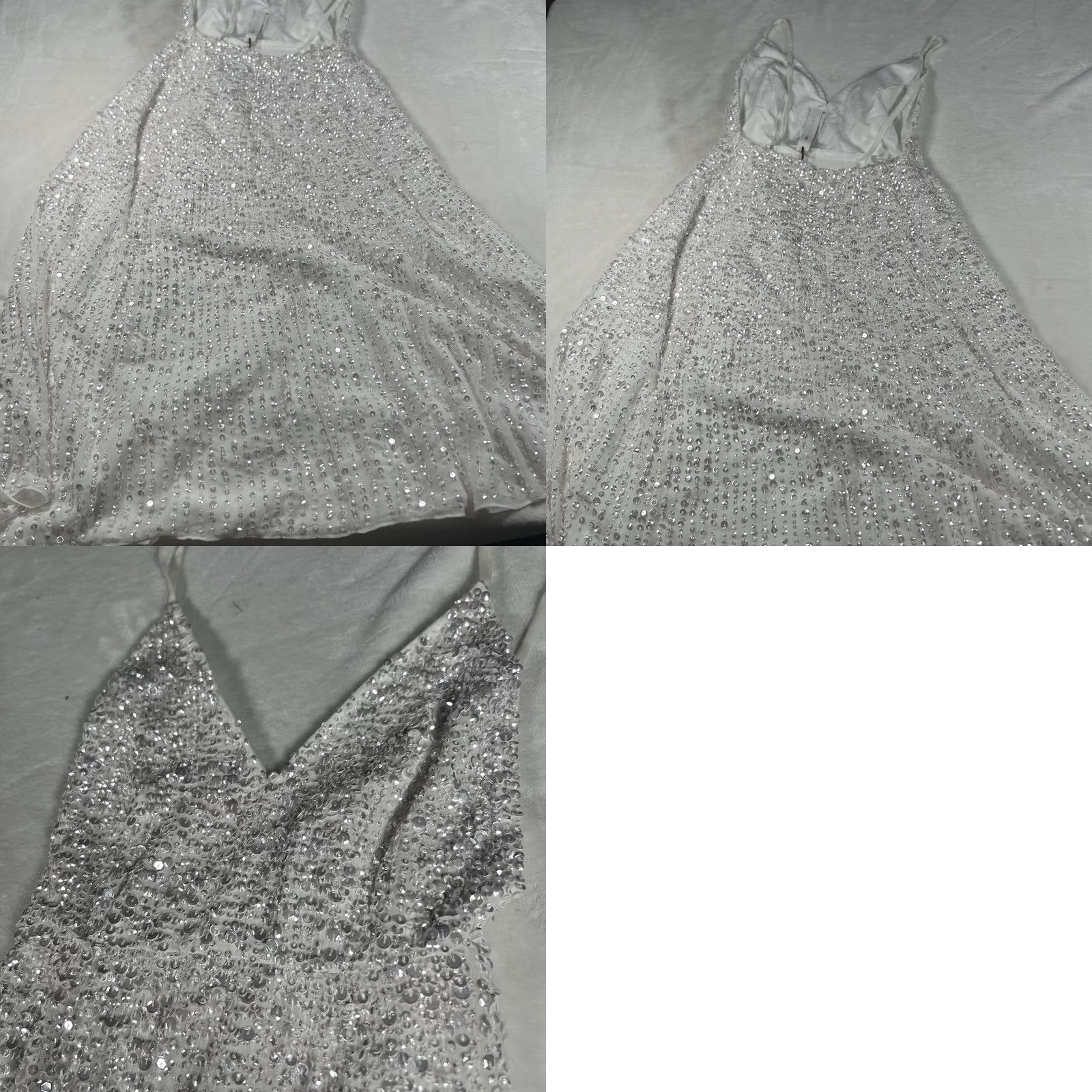 Vintage VINTAGE ASOS EDITION Eva Embellished Cami Midi Wedding Dress in Ivory Size 2 Bridal Size ONE SIZE - 11 Thumbnail