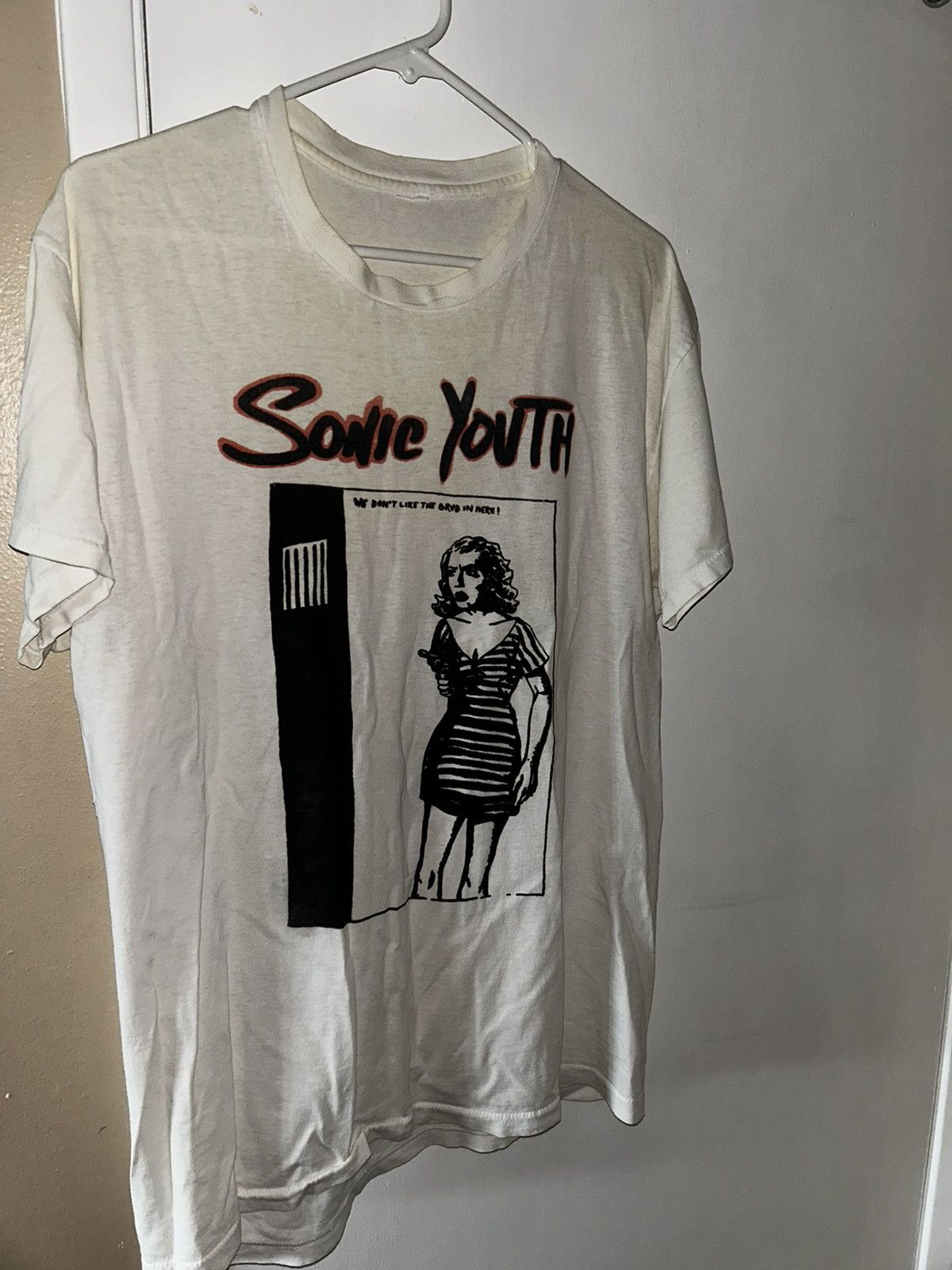 Vintage Sonic Youth “We Don’t Like The Grub in Here” Single Stitch T Size US L / EU 52-54 / 3 - 1 Thumbnail