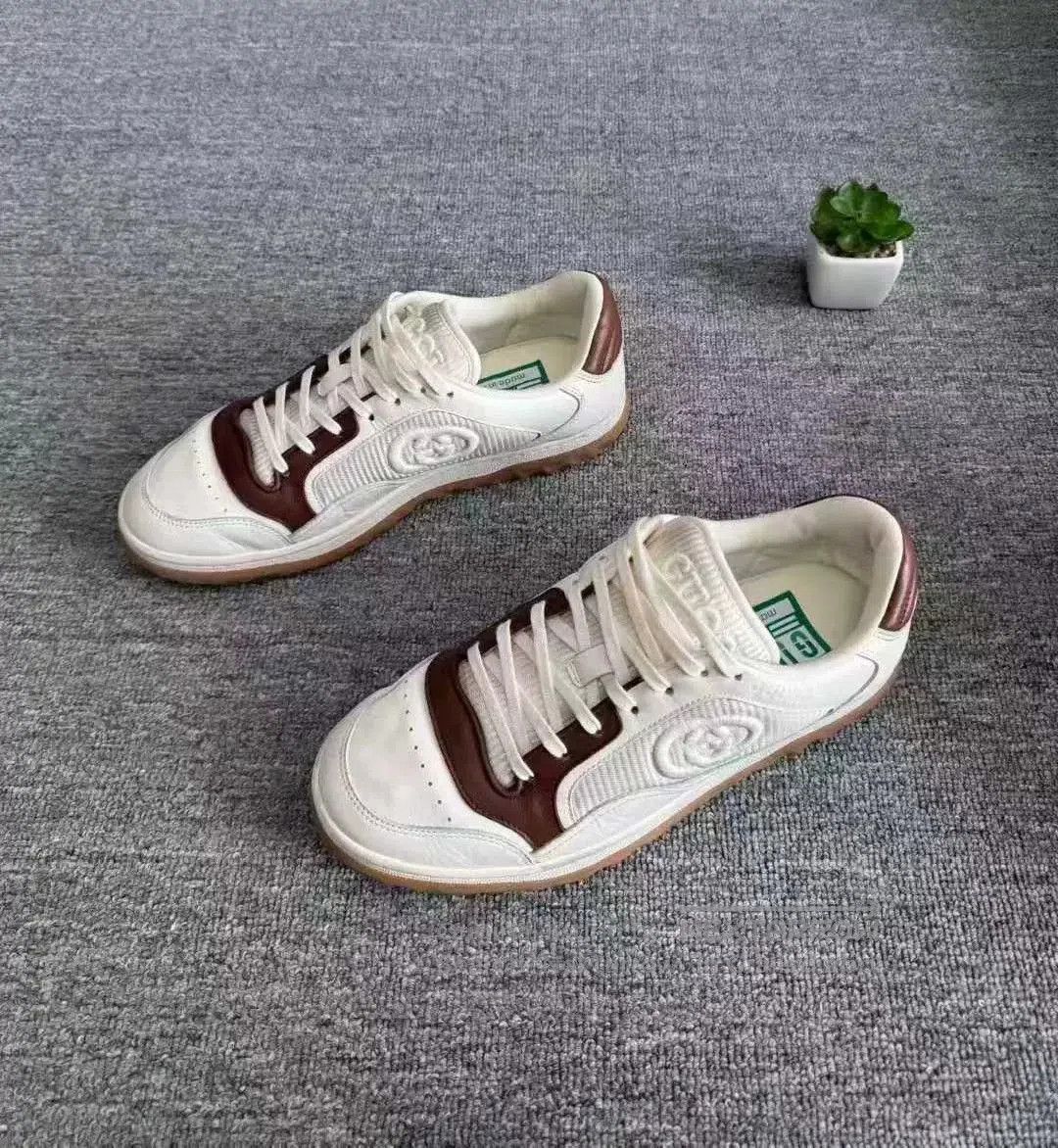 gucci mac80 white brown sneakers size 41.