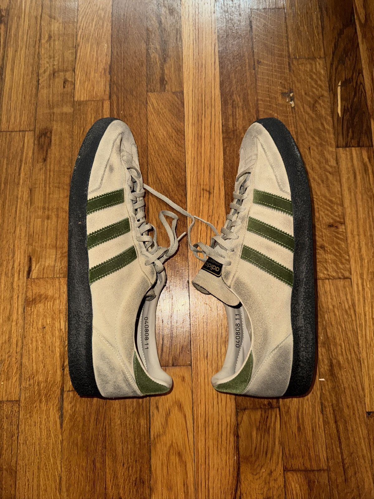 Adidas Adidas LOTHERTON Handball Spezial Suede Beige and green Size US 12.5 / EU 45-46 - 1 Thumbnail