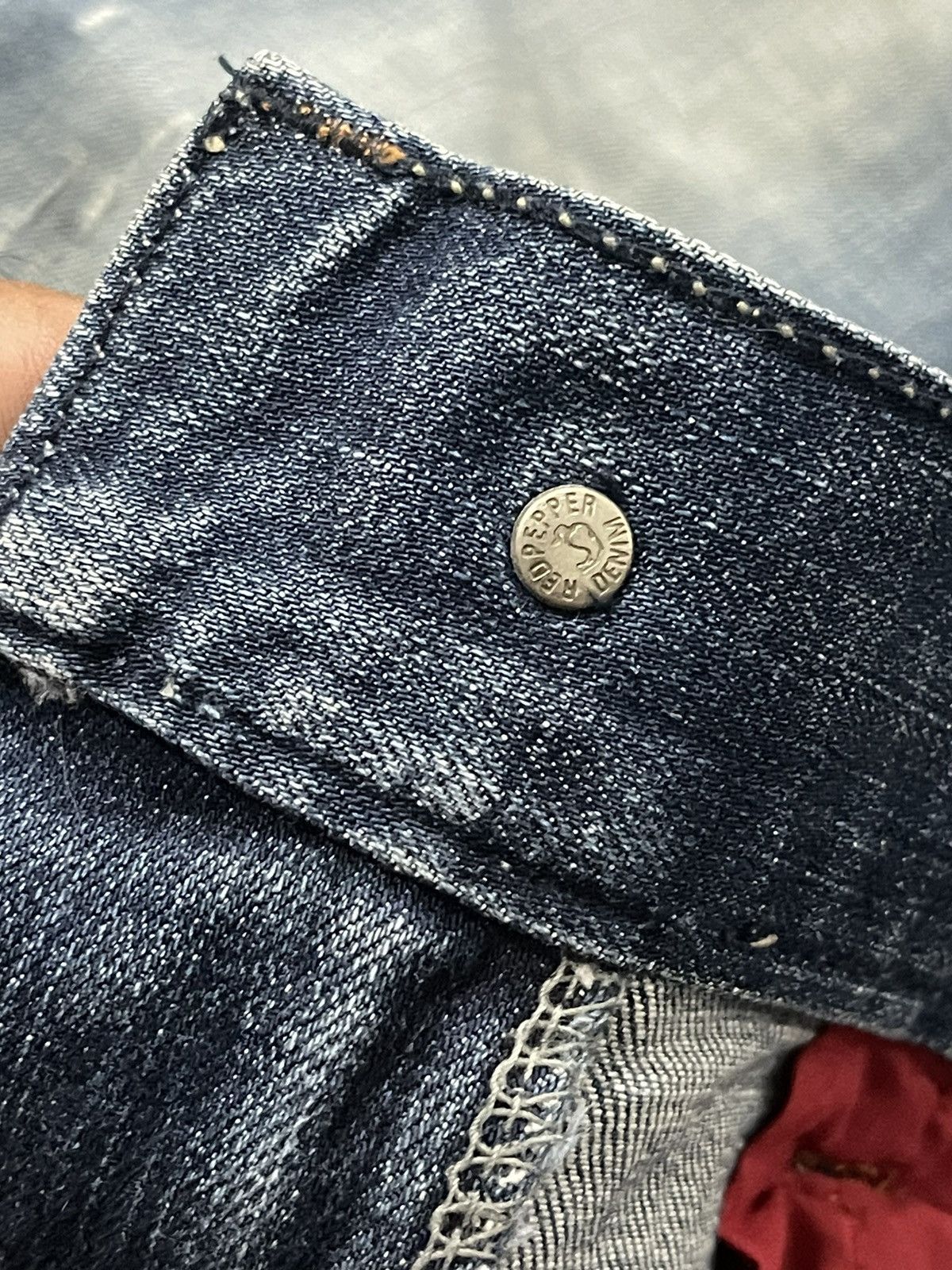 Japanese Brand VINTAGE RED PEPPER JAPAN&CO EMBROIDERY LOGO DENIM JEANS Size US 34 / EU 50 - 18 Thumbnail