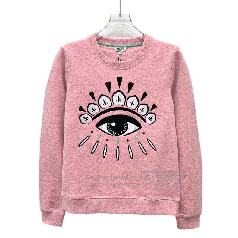 Kenzo Kenzo Pink Logo Eye Embroidered Round Neck Long Sleeve Swe Size S / US 4 / IT 40 - 1 Thumbnail