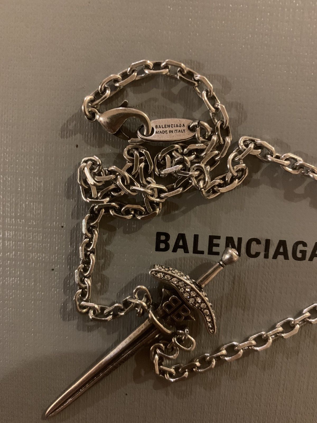 Balenciaga goth sword necklace