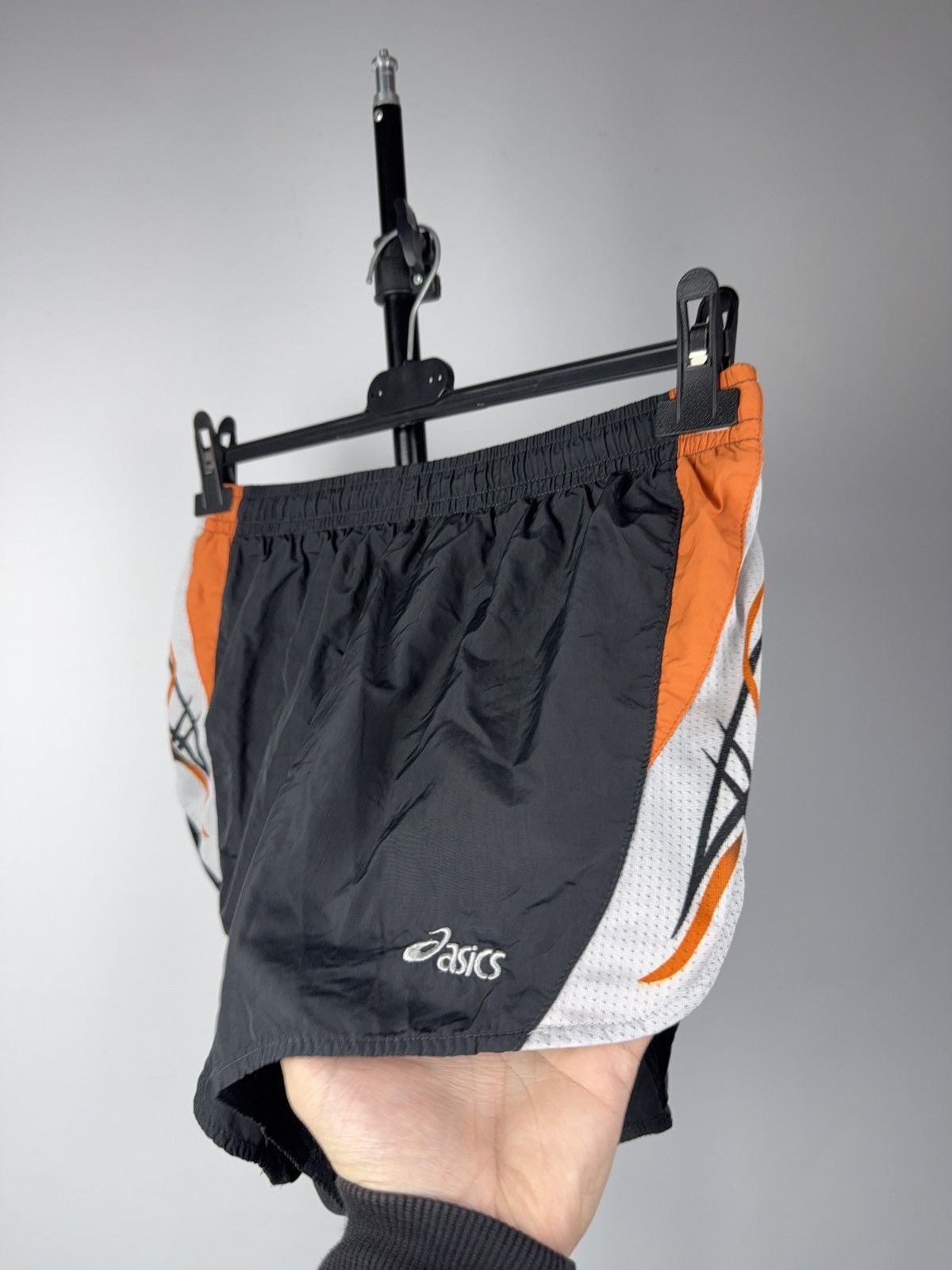 Asics Vintage Retro 00s Asics Black Orange Split Running Shorts S Size US 30 / EU 46 - 3 Thumbnail