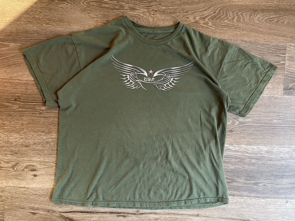 Pre-owned Harley Davidson X Vintage 90's Grunge Usa T Shirt In Forest Green