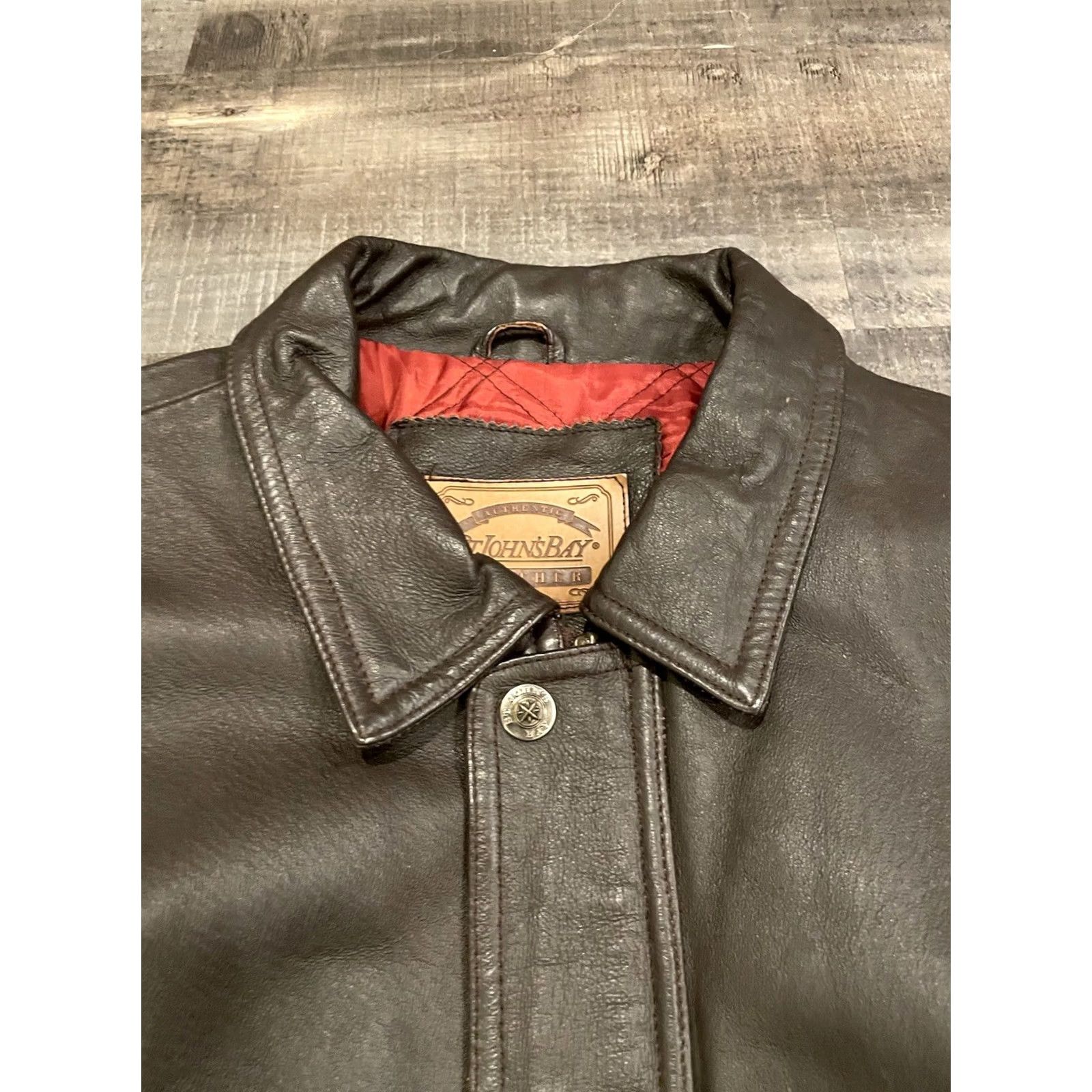 Vintage VINTAGE St. John's Bay Black Leather Jacket Bomber Biker Quilted Lined Men’s L Size US L / EU 52-54 / 3 - 2 Thumbnail