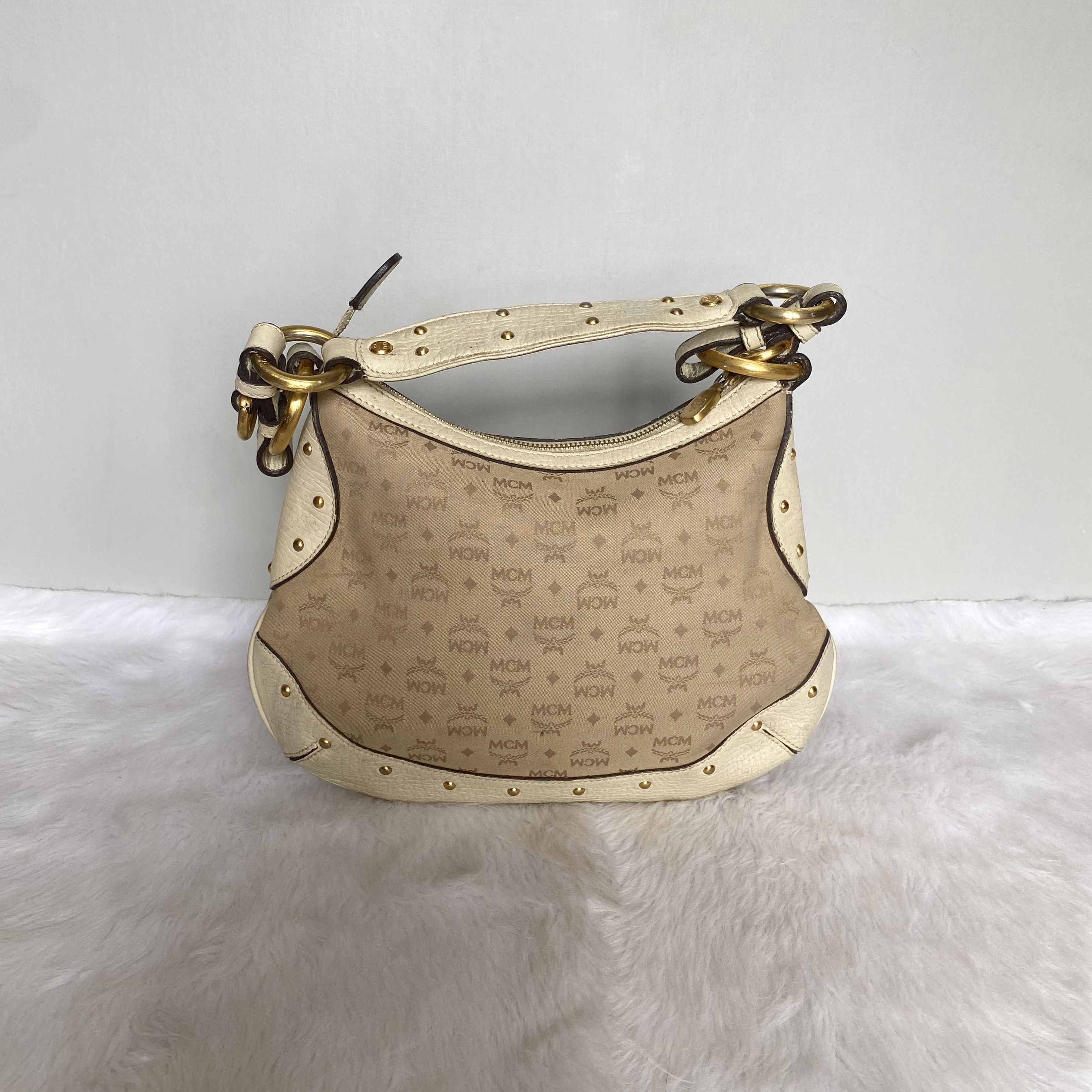 MCM Vintage Brown Monogrammed Canvas Leather Hobo Shoulder Bag Size ONE SIZE - 4 Thumbnail