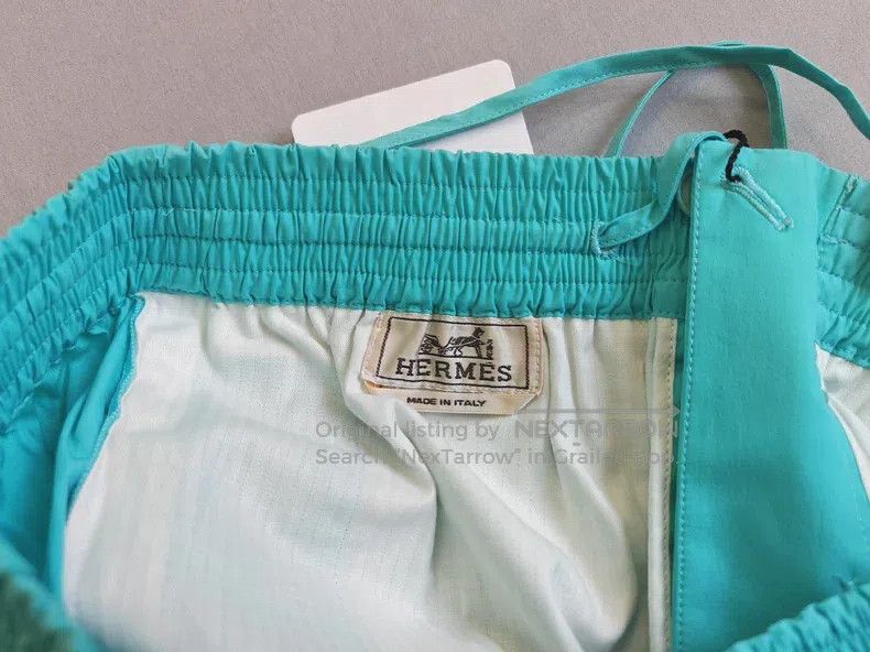 Hermes Hermes Men's Casual Sport Pants, 100% Cotton, Turquoise Co Size US 40 / EU 56 - 3 Thumbnail