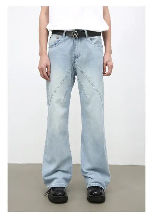 VIBE American retro washed patchwork flared jeans y2k Size US 32 / EU 48 - 1 Preview