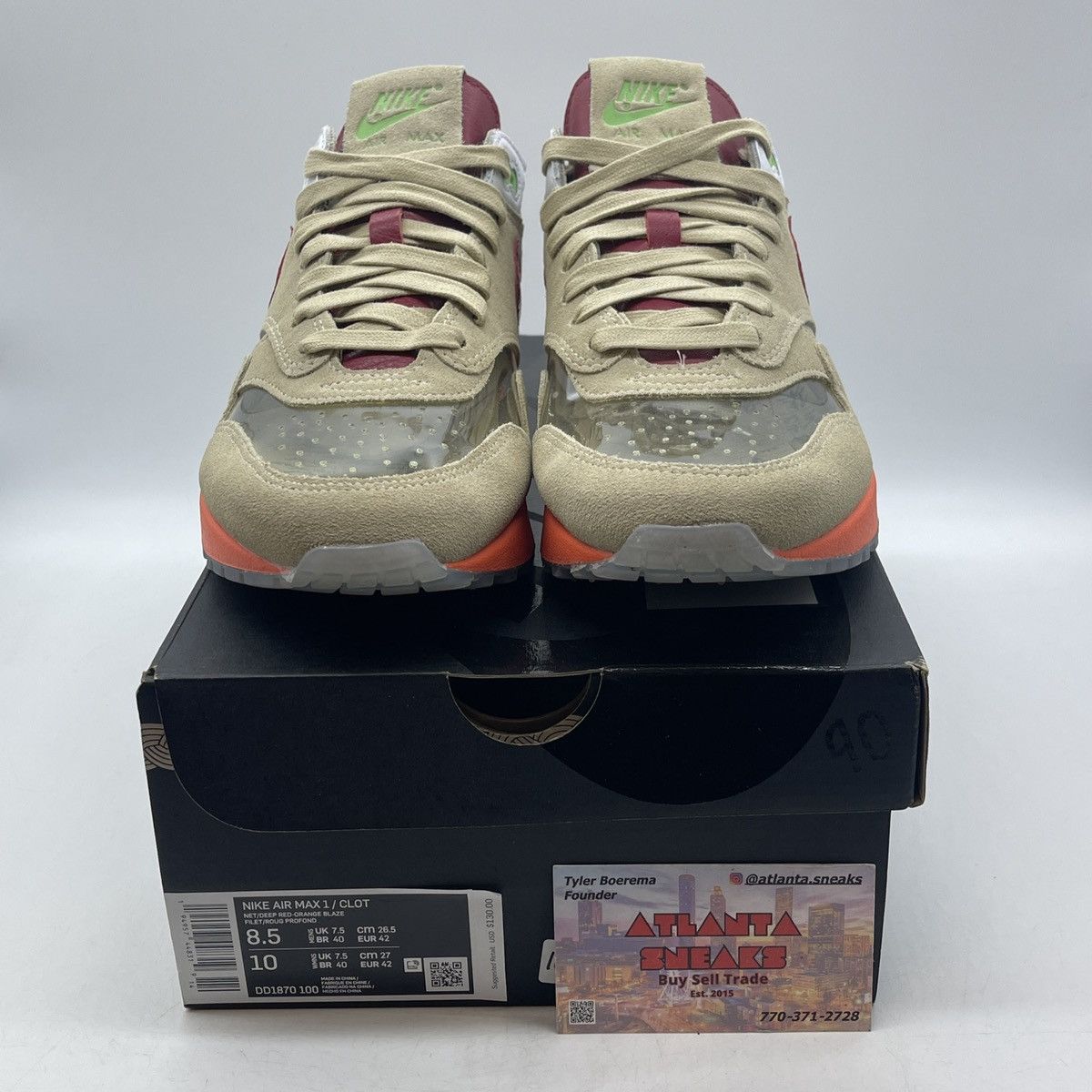 Nike Clot x air max 1 kiss of death Size US 8.5 / EU 41-42 - 2 Thumbnail