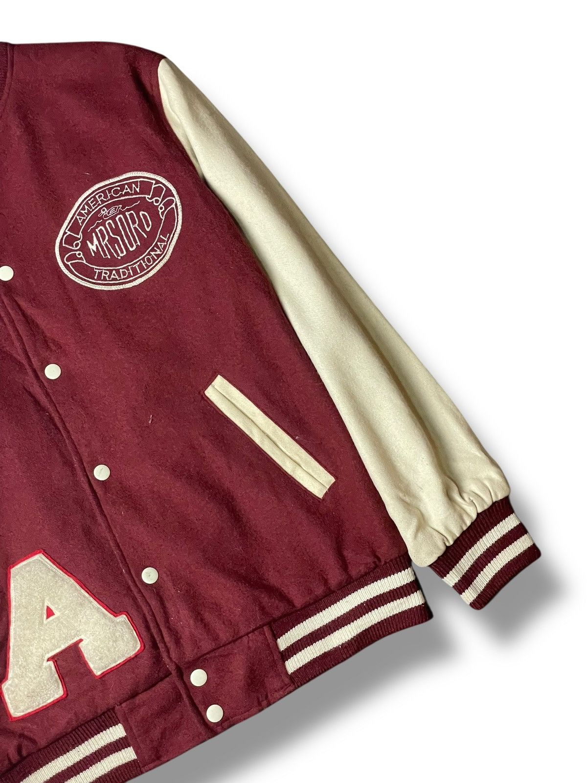 Japanese Brand × Vintage Vintage Mr Soro Embroidered Logo Varsity Jacket (112) Size US L / EU 52-54 / 3 - 3 Thumbnail