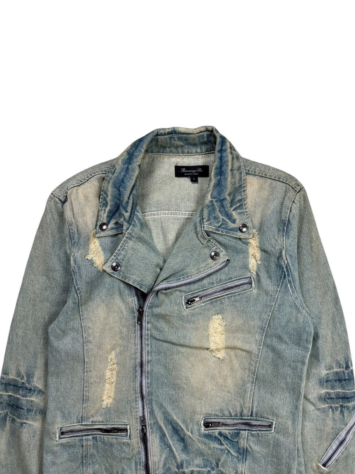 BUFFALO BOBS 2000s Berning Sho - Mud Wash Crash Denim Jacket Size US M / EU 48-50 / 2 - 5 Thumbnail
