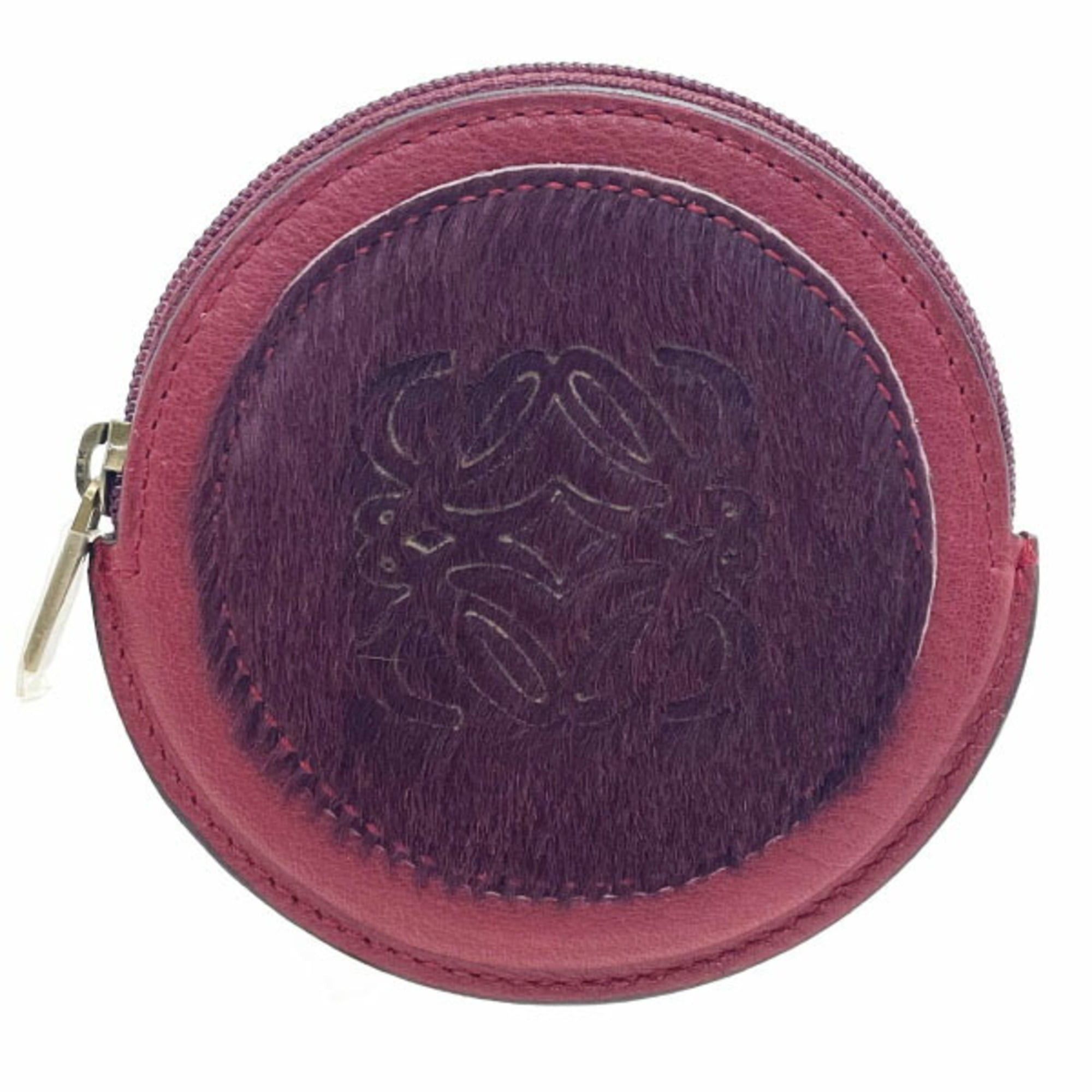 Loewe LOEWE Anagram Coin Purse, Bordeaux Harako Leather, HH-16456 Size ONE SIZE - 1 Thumbnail