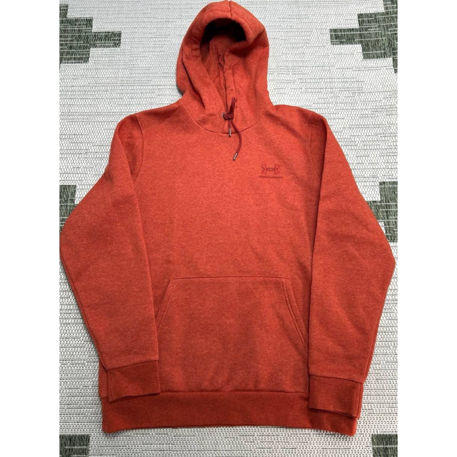 Under Armour Under Armour Hoodie Mens Large Orange Heathered Fleece Lined Cotton Embroidered Size US L / EU 52-54 / 3 - 2 Thumbnail