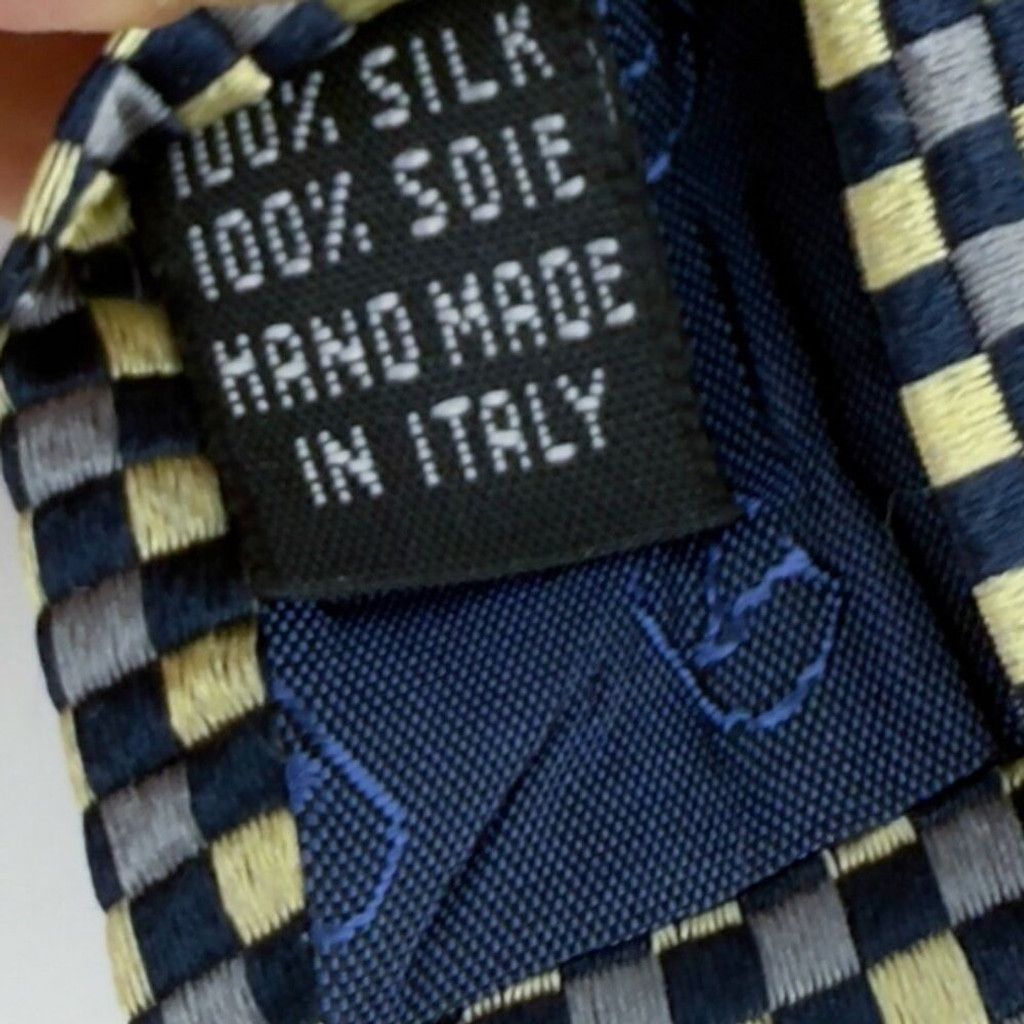 Valentino VALENTINO 100% Silk Geometric Gold Gray & Black Tie 54" Size ONE SIZE - 5 Thumbnail