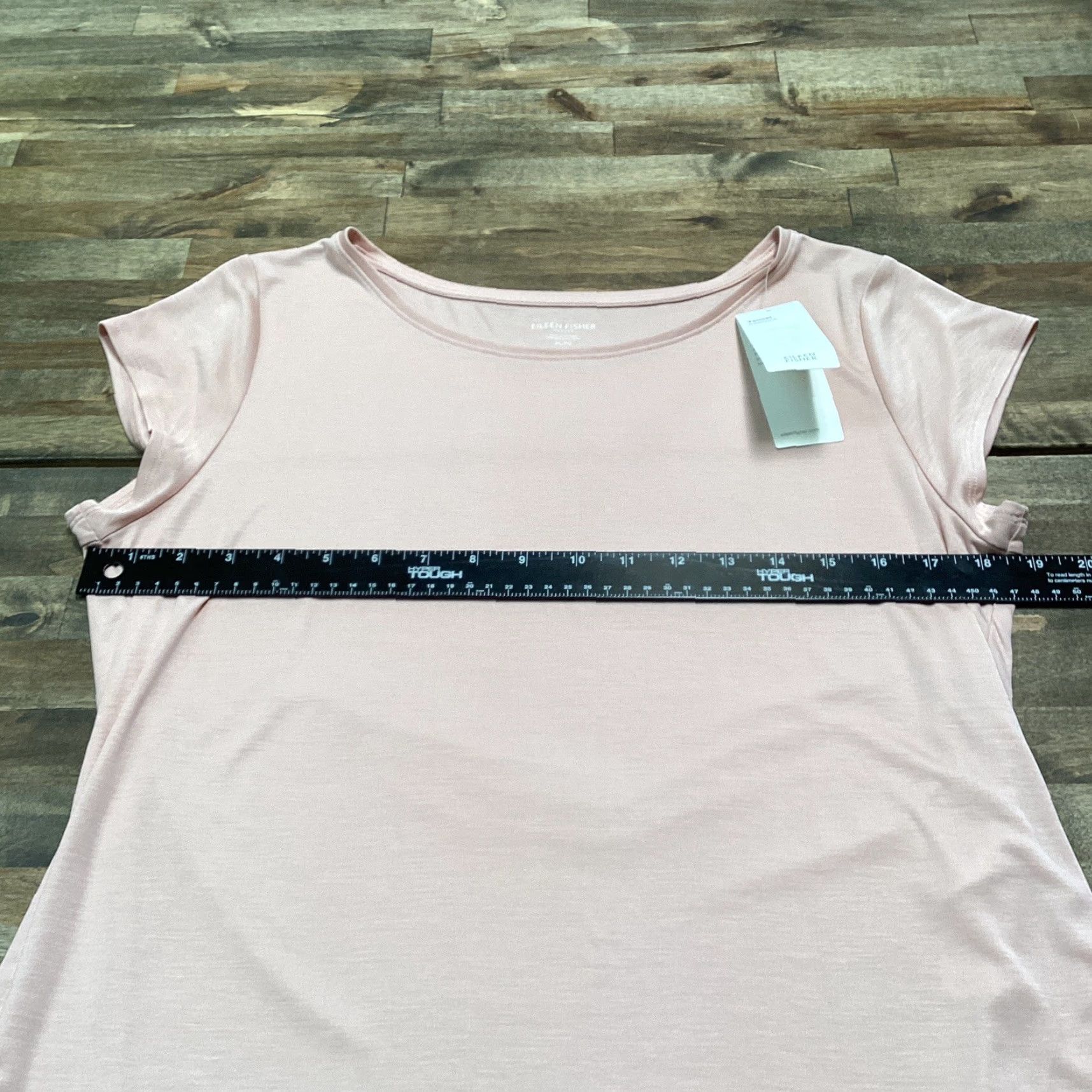 Eileen Fisher Eileen Fisher Top Women PL Powder Pink Tencel Interlock Scoop Neck Cap Sleeve T Size L / US 10 / IT 46 - 5 Thumbnail