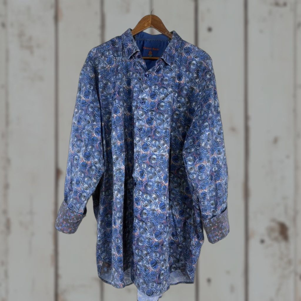 Vintage Visconti Black Multi Geometric Button Up Dress Shirt Men’s Size 3XLB Size 48R - 1 Thumbnail
