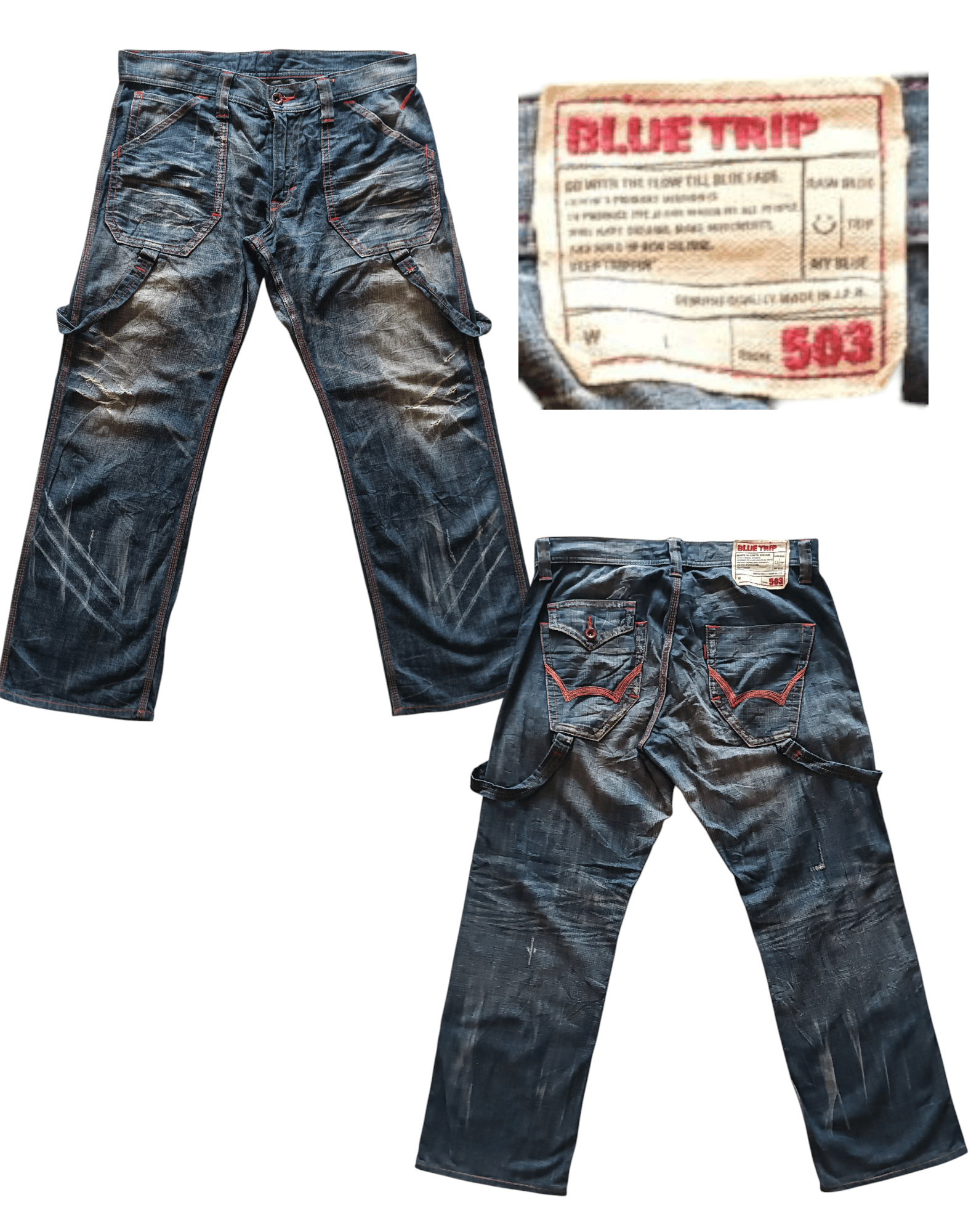 Edwin × Japanese Brand Edwin Blue Trip Distressed Denim Size US 38 / EU 54 - 1 Thumbnail
