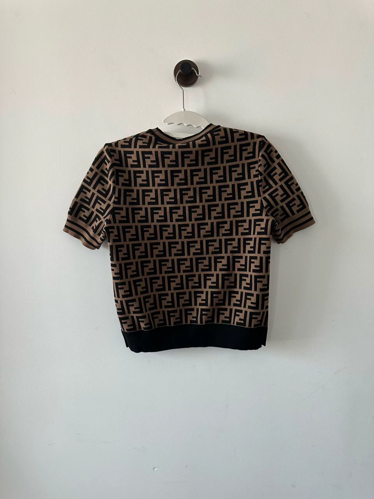 Fendi Fendi All Over Print Knit Short-Sleeve 38 98 New Size S / US 4 / IT 40 - 2 Thumbnail