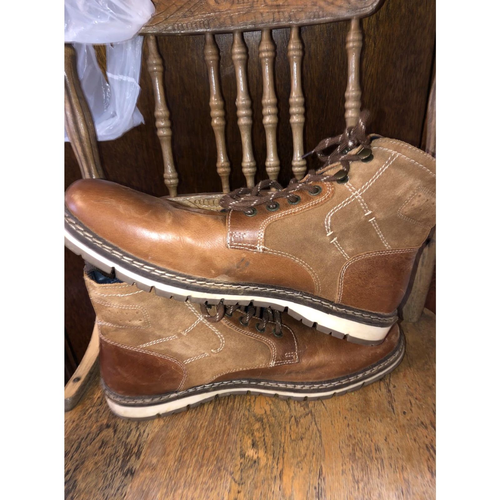 Vintage VINTAGE Crevo Boots Mens 12 Brown Leather Combat Lace Up Drayton CV Lined Casual Size US 12 / EU 45 - 6 Thumbnail