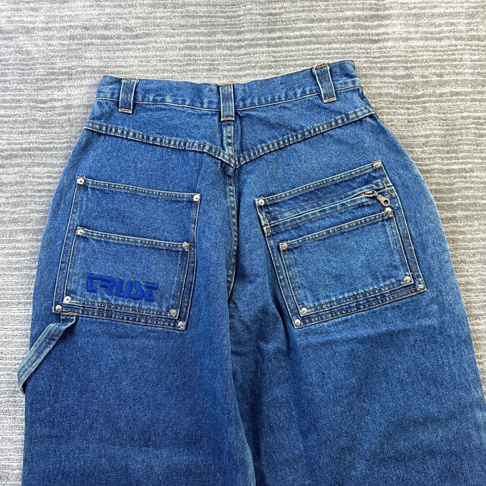 Denime VINTAGE Trust Jeans Mens 32x32 Blue Denim 90s Baggy Distressed Straight 5-Pocket Mens Jeans Size US 32 / EU 48 - 6 Thumbnail