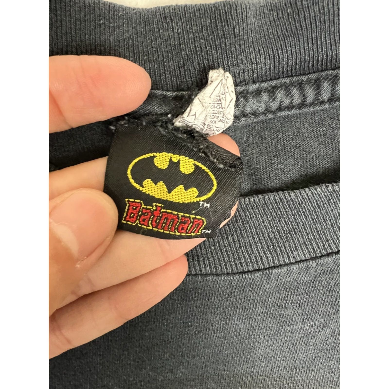 Logo 7 VINTAGE DC Comics Batman T-Shirt XL Black OG Logo Mens 90s Batman Logo Short Sleeve Crew Neck Cotton Knit Regular Size US XL / EU 56 / 4 - 4 Thumbnail