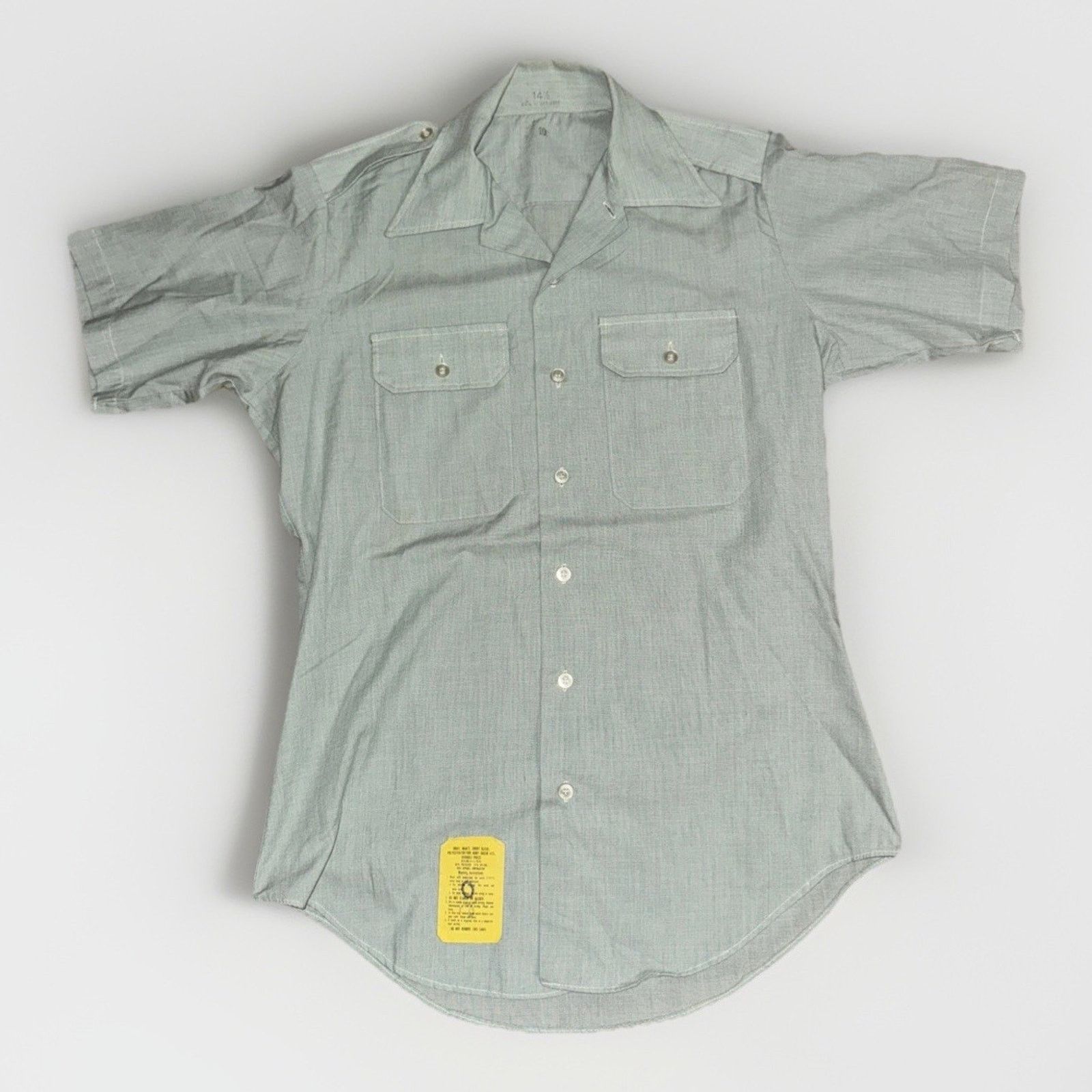 Vintage 1981 US Army Green 415 Short Sleeve Shirt 21x27