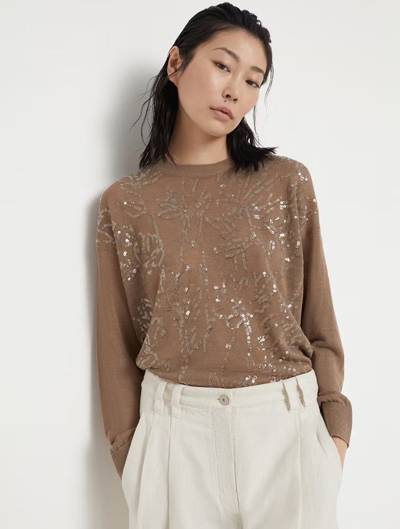 Brunello Cucinelli o1la1rc1a0425 Sweater in Hazelnut Size XL / US 12-14 / IT 48-50 - 2 Thumbnail