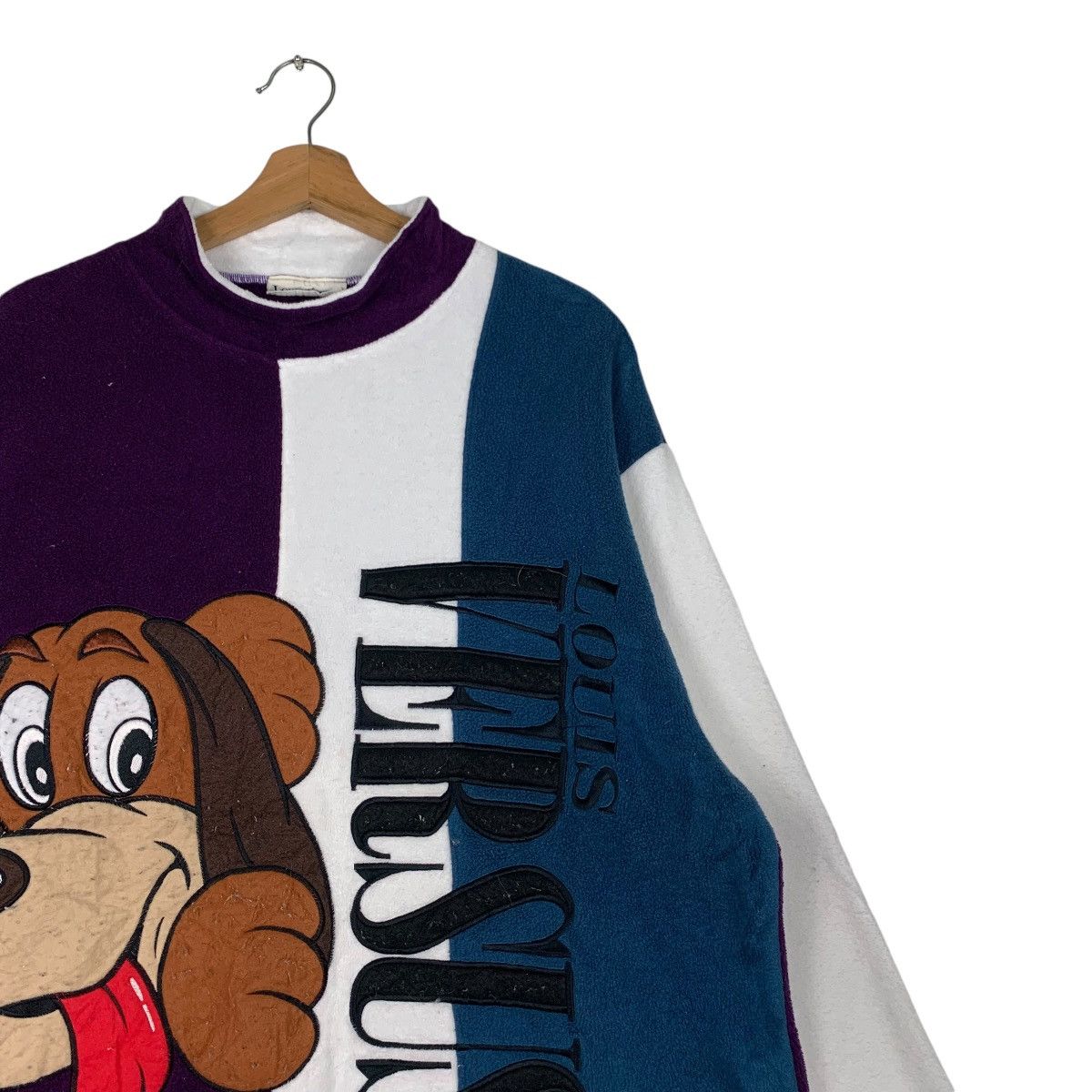 Japanese Brand LOUIS VERSUS Big Logo Colorblock Pullover Fleece #1259-C57 Size US M / EU 48-50 / 2 - 5 Thumbnail