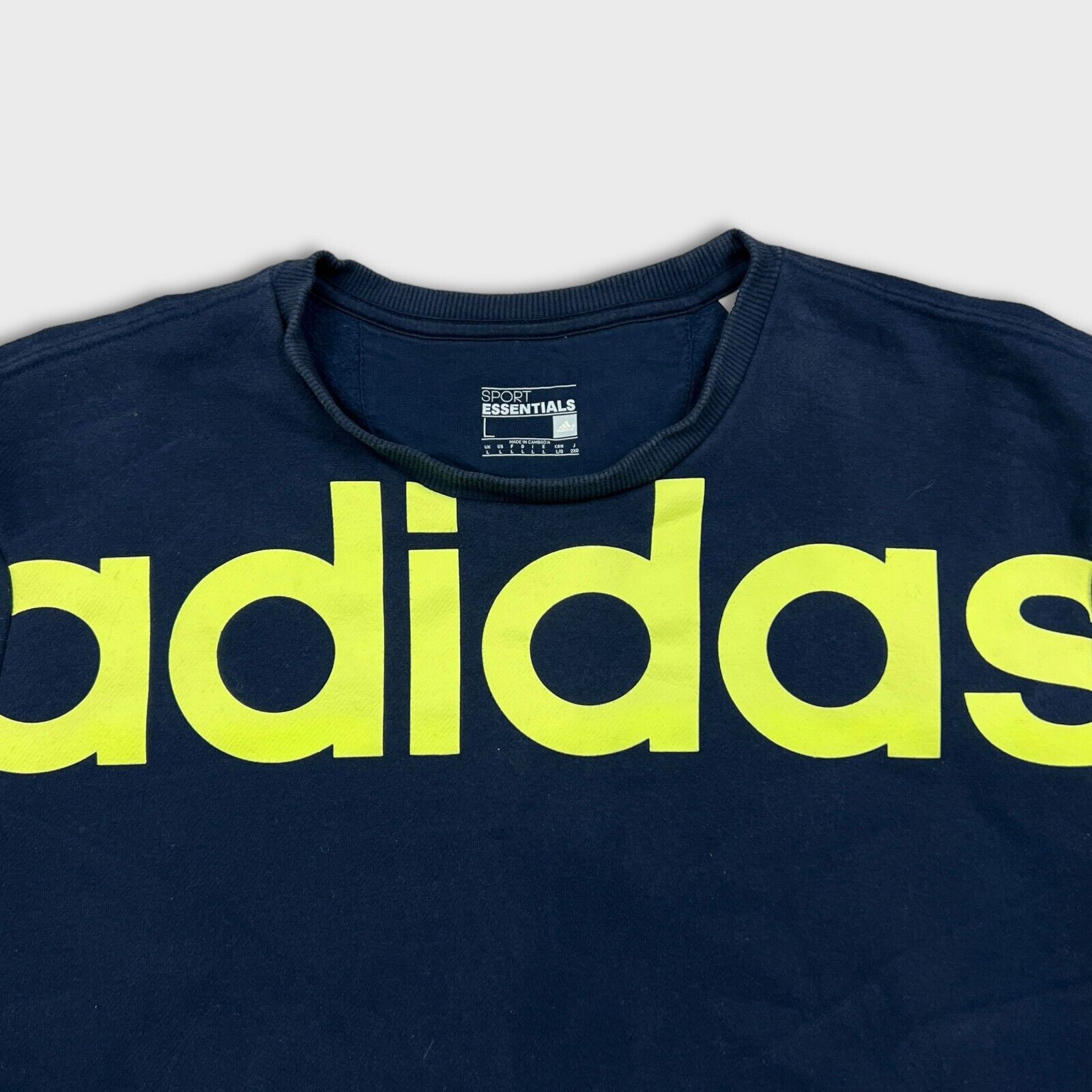 Adidas × Vintage Adidas Sweatshirt Large Essentials Stripe Spell Out Pullover Size US L / EU 52-54 / 3 - 2 Thumbnail