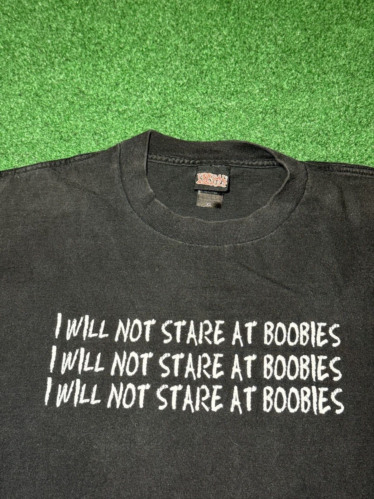 Vintage I Will Not Stare At Boobies Verbal Assault Y2K T Shirt XL Size US XL / EU 56 / 4 - 2 Thumbnail