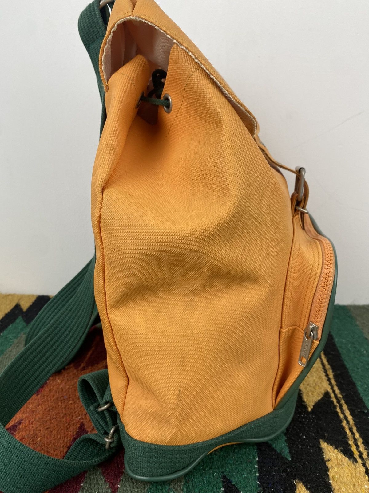 Lacoste 2000’s Lacoste Japan Green Orange Rucksack Size ONE SIZE - 12 Thumbnail