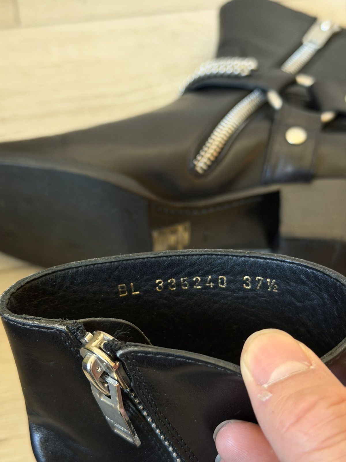 Saint Laurent Paris FW13 Leather Chain Harness Wyatt Boots 37.5 Size US 7.5 / IT 37.5 - 9 Thumbnail