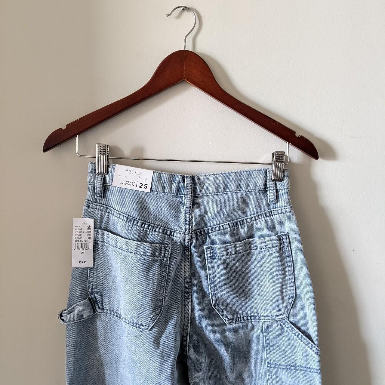 Pacsun PACSUN 90's BF Carpenter Denim Jeans with Printed Flowers Size 25" / US 0 / IT 36 - 6 Thumbnail
