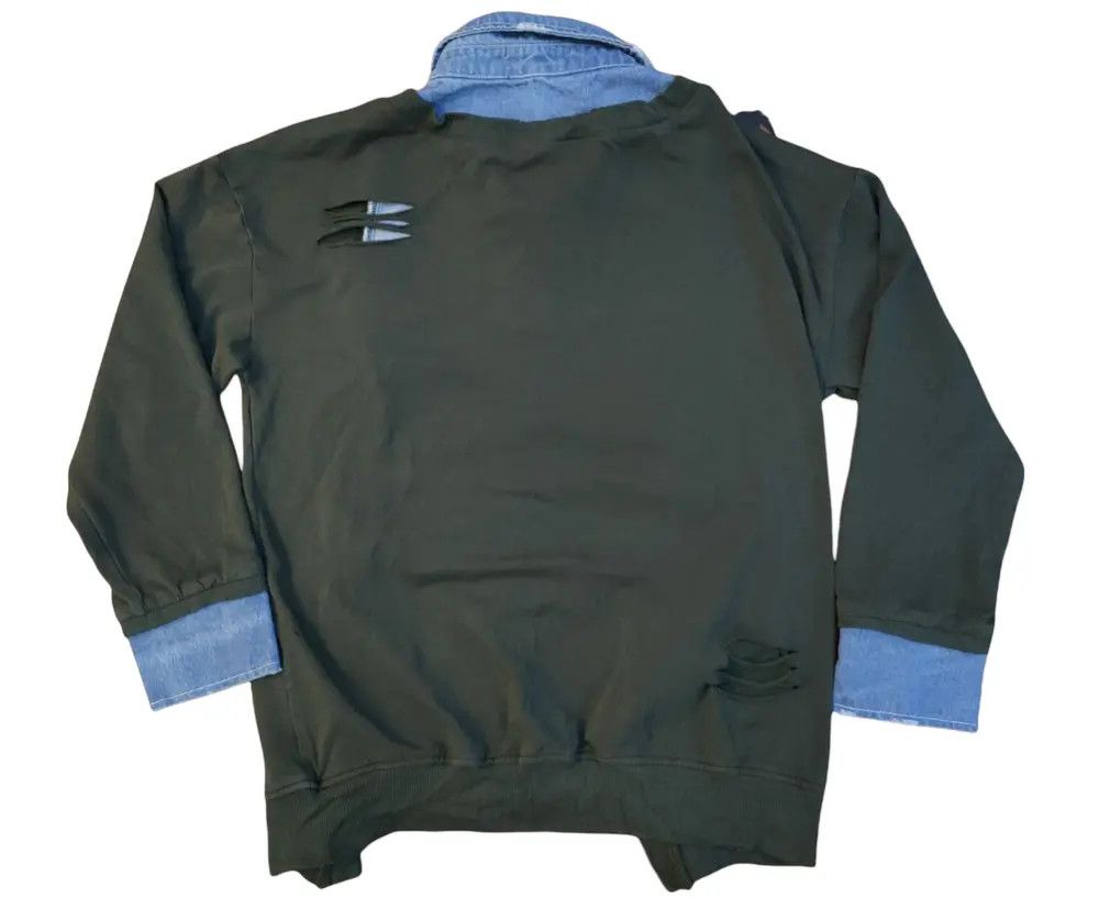 Japanese Brand Backs Reconstructed Distressed Cardigan Shirt Size US M / EU 48-50 / 2 - 2 Thumbnail