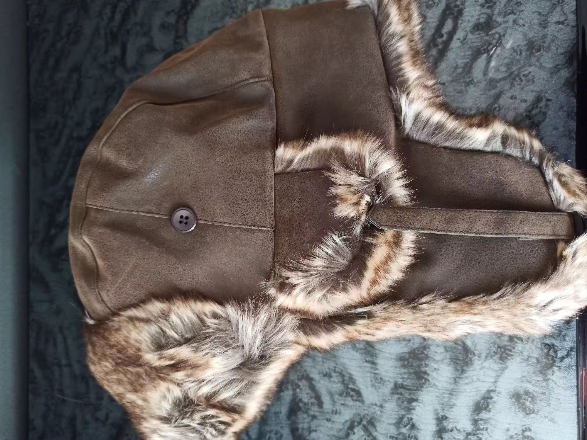 Japanese Brand Pu Leather Faux Fur Earflap Bomber Hat Size ONE SIZE - 7 Thumbnail