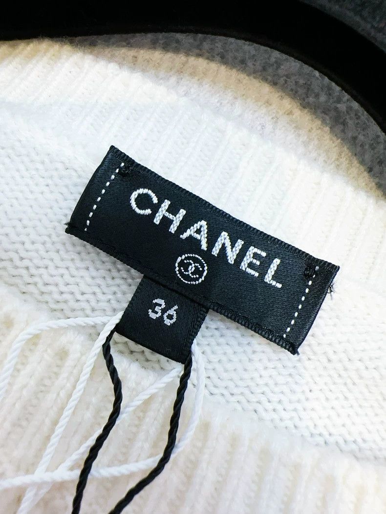 Chanel Chanel 20A beige pearl wheat spike brooch logo cashmere sw Size XS / US 0-2 / IT 36-38 - 4 Thumbnail