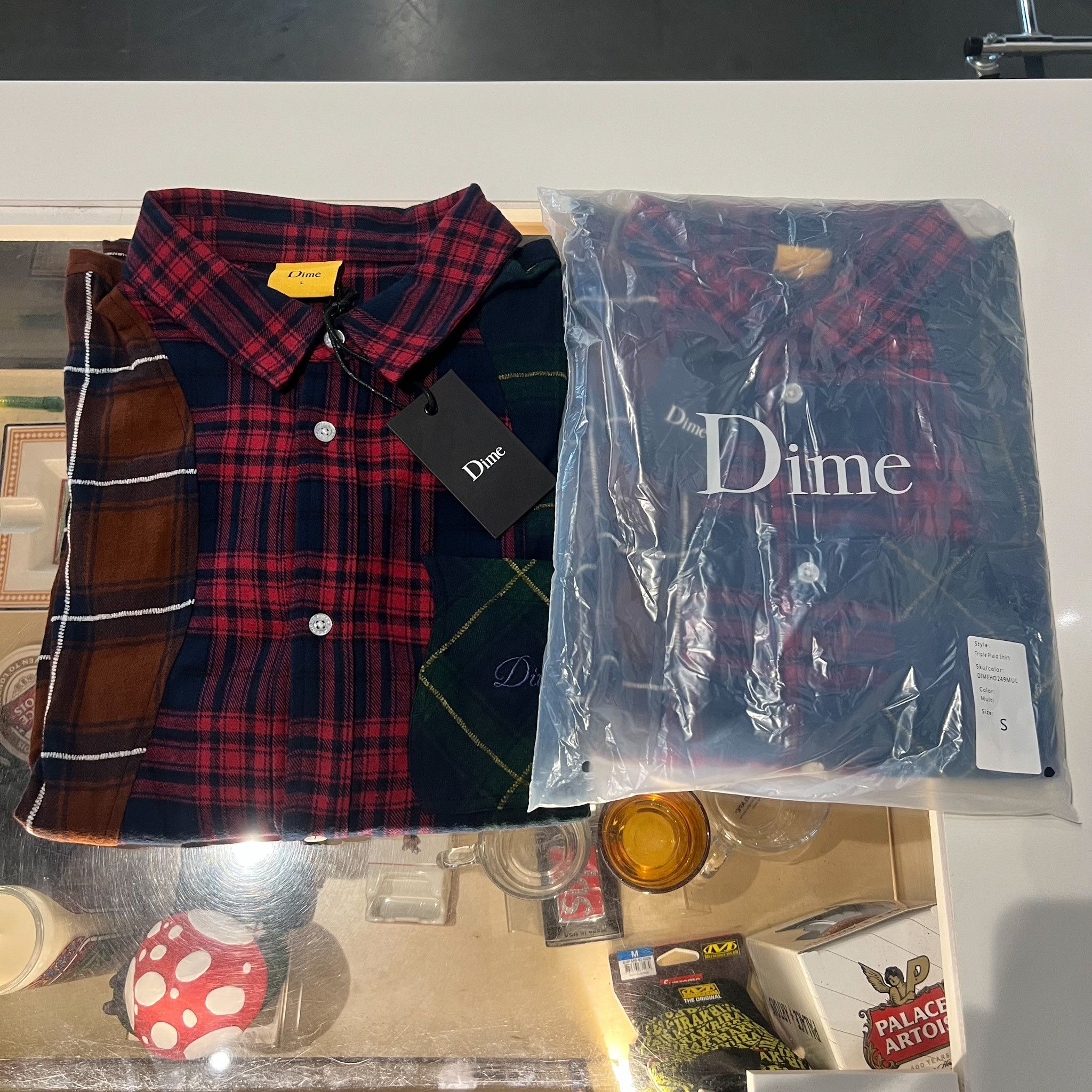 Dime Dime Triple Plaid Shirt Multi • L Size US L / EU 52-54 / 3 - 5 Thumbnail