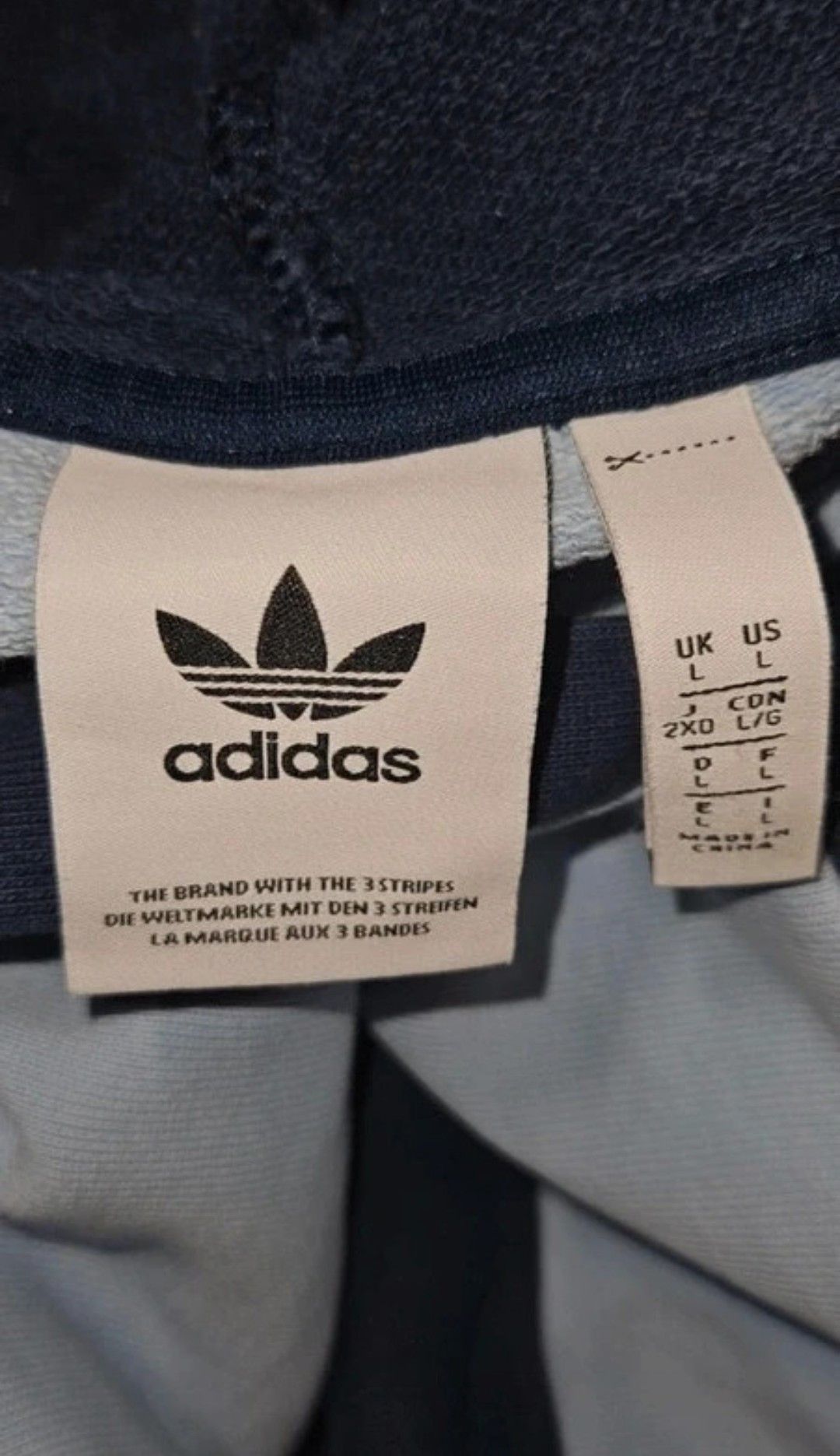 Adidas Adidas Colorblock Drawstring Lightblue hoodie Size US L / EU 52-54 / 3 - 7 Thumbnail