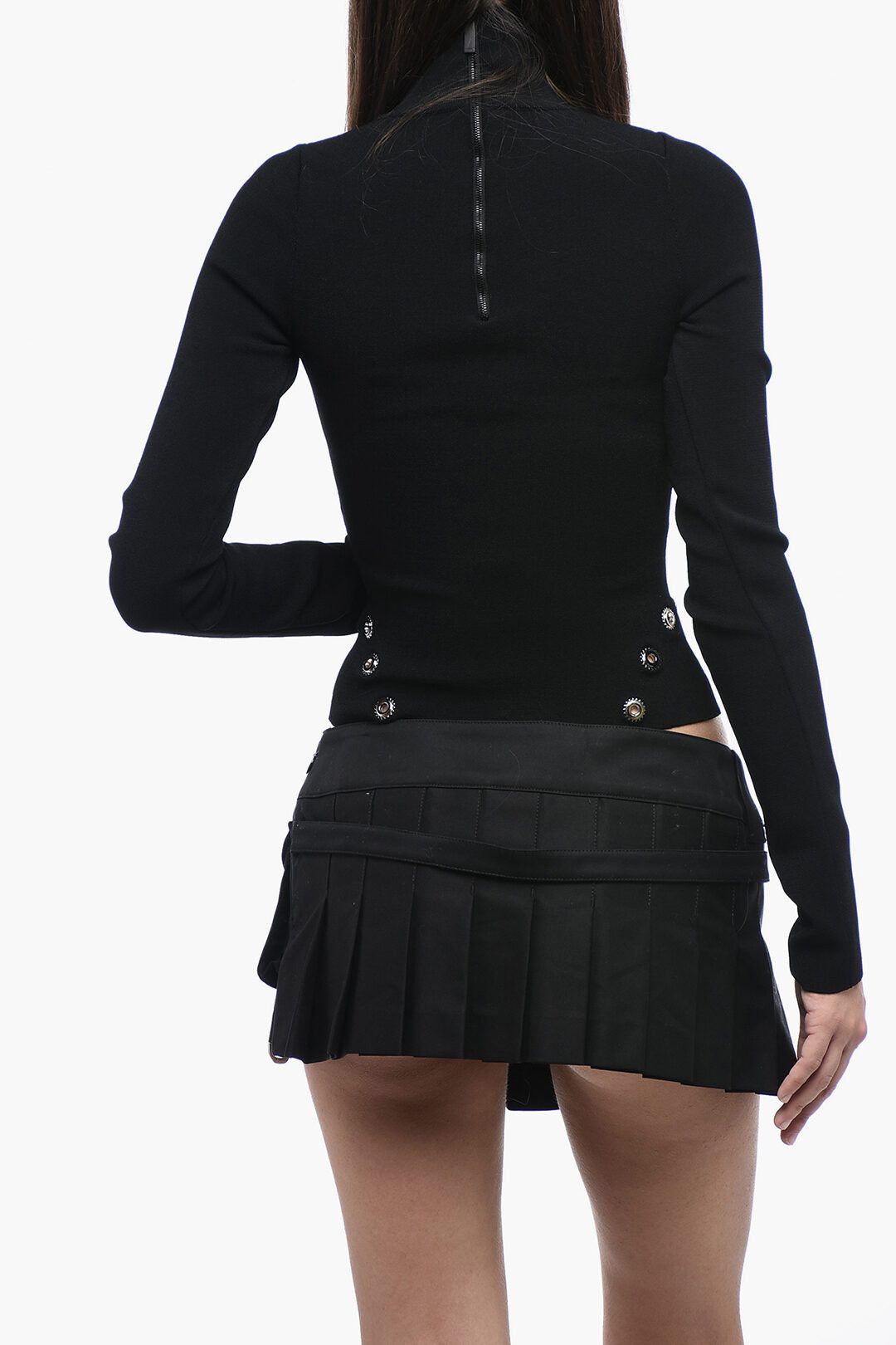 Off-White og1mm1125 Stretchy Turtleneck Top in Black Size S / US 4 / IT 40 - 4 Thumbnail