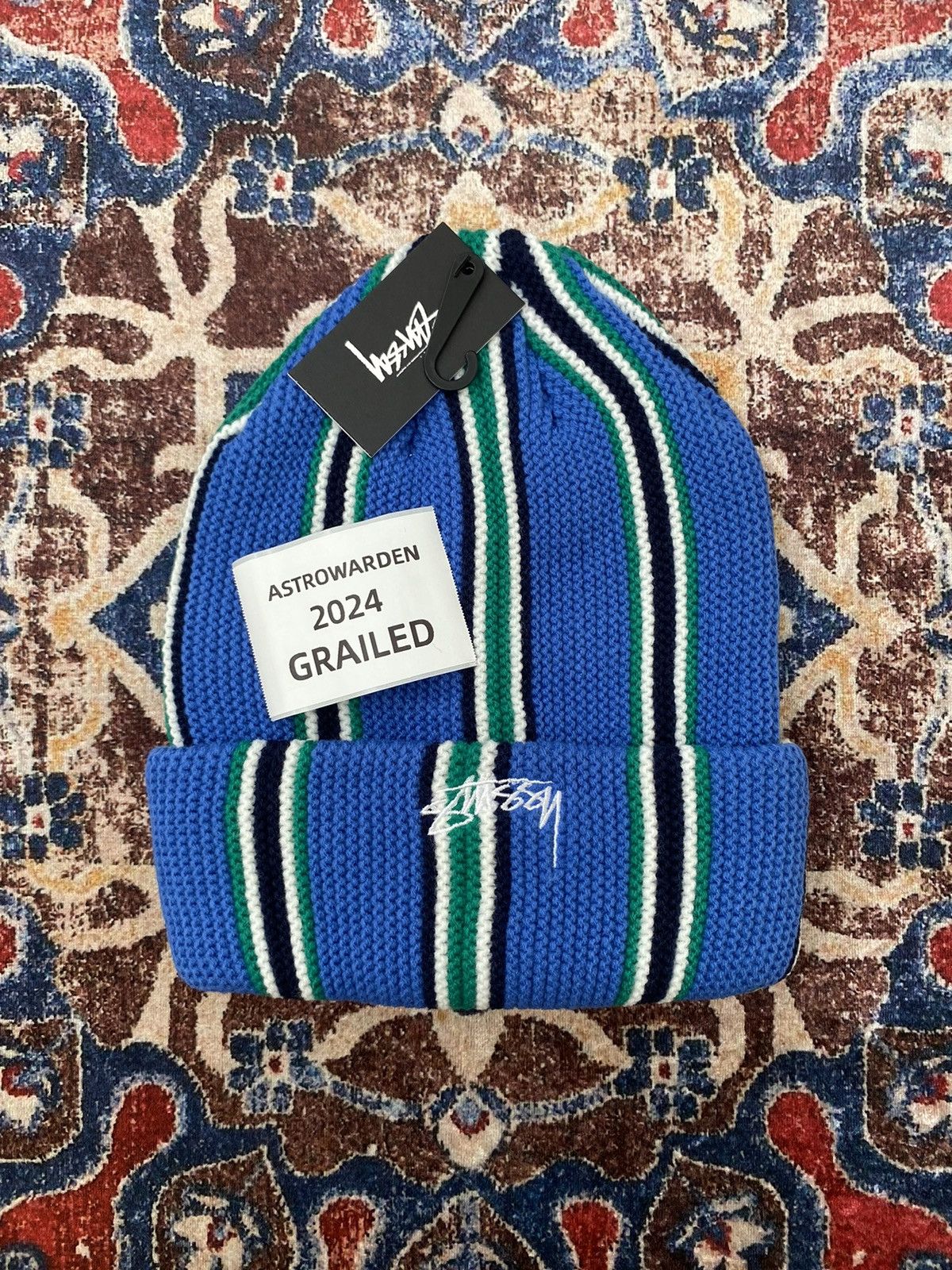 Stussy Stussy Vertical Stripe Beanie - Blue Size ONE SIZE - 2 Thumbnail