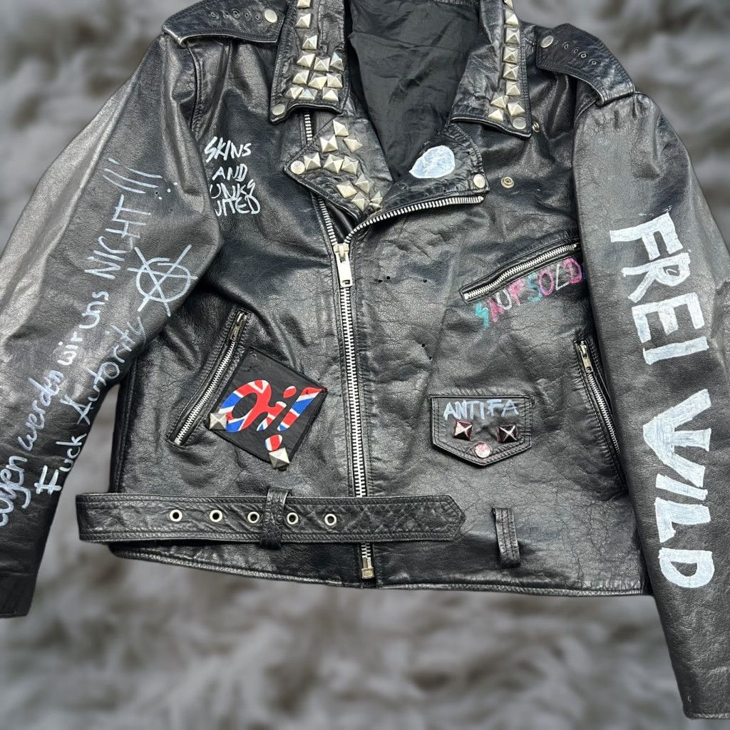 Vintage VINTAGE Unbranded Leather Jacket Motorcycle Black L Mens Large Rock Marlon Brando Punk Custom Size US L / EU 52-54 / 3 - 1 Thumbnail