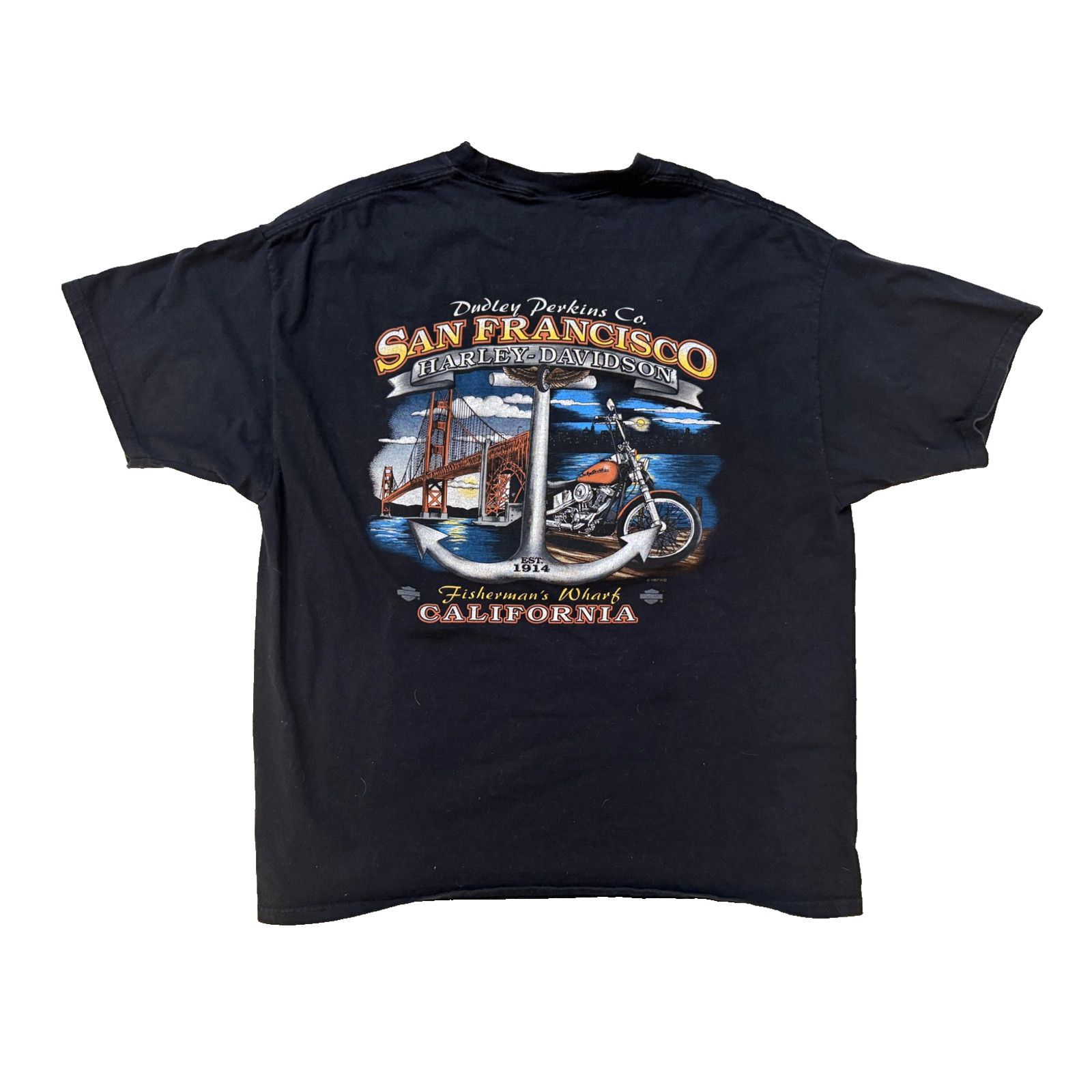 Harley Davidson Vintage Harley-Davidson Shirt Mens Med San Fran Wharf 90s Size US M / EU 48-50 / 2 - 1 Thumbnail
